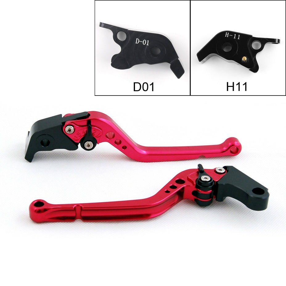 Leviers d'embrayage de frein longs pour Ducati Hypermotard 1100/SP 2007-2012 Noir Generic