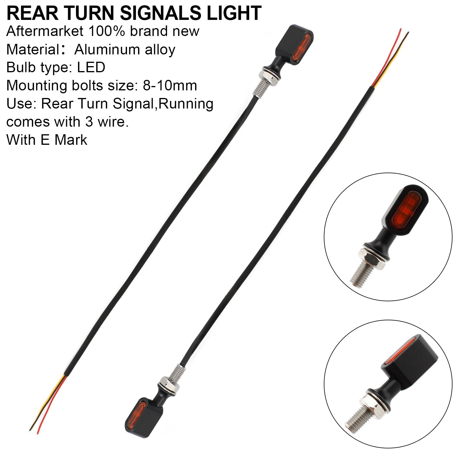 Mini indicatore di direzione posteriore a LED per Sportster Touring Dyna Softail