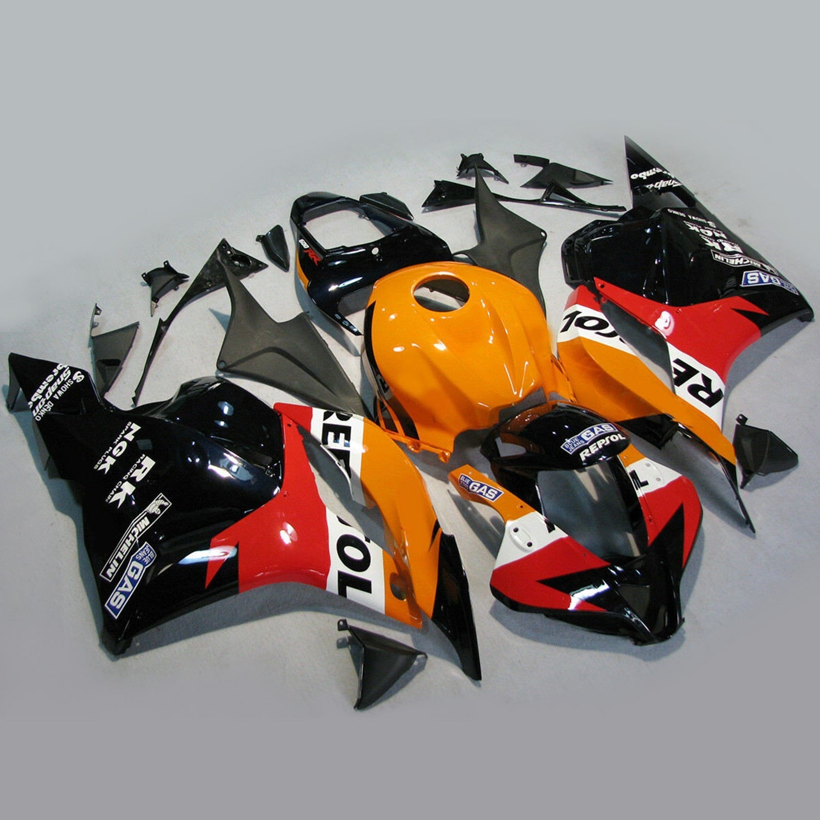 Kit Carenado Amotopart Para Honda CBR 600 RR F5 2009-2012 10 11 Naranja Negro Genérico