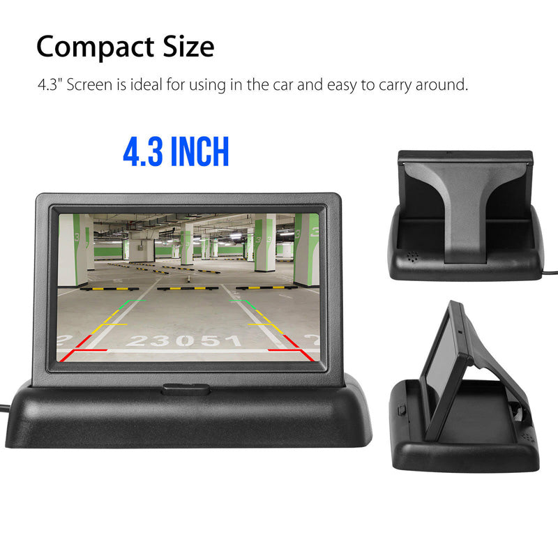 Moniteur de voiture pliable de 4,3 pouces TFT LCD NTSC PAL Aide au stationnement de nuit 4,3 pouces