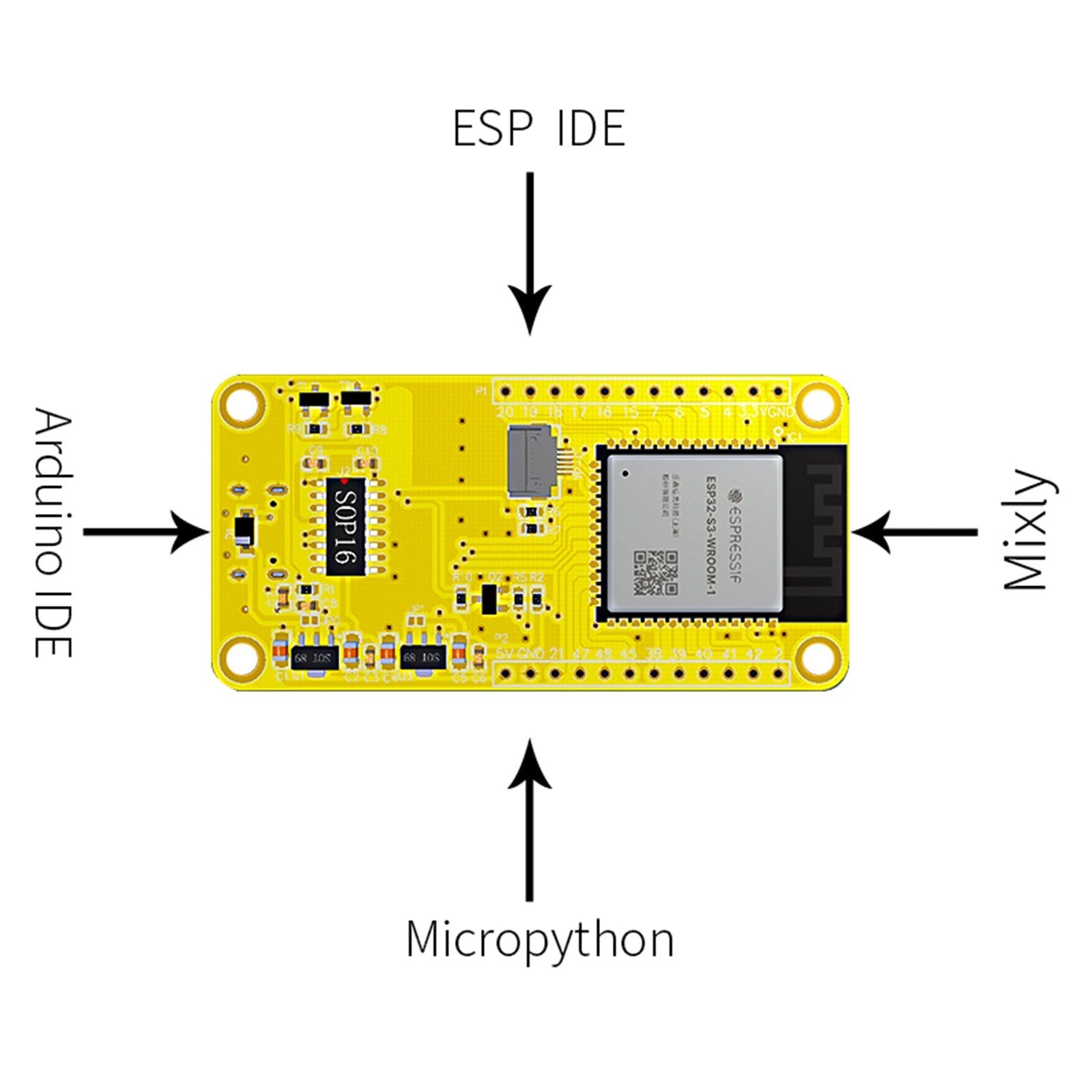 Modulo TFT display ESP32-S3 da 1,9" per scheda di sviluppo schermo Bluetooth WiFi 170*320