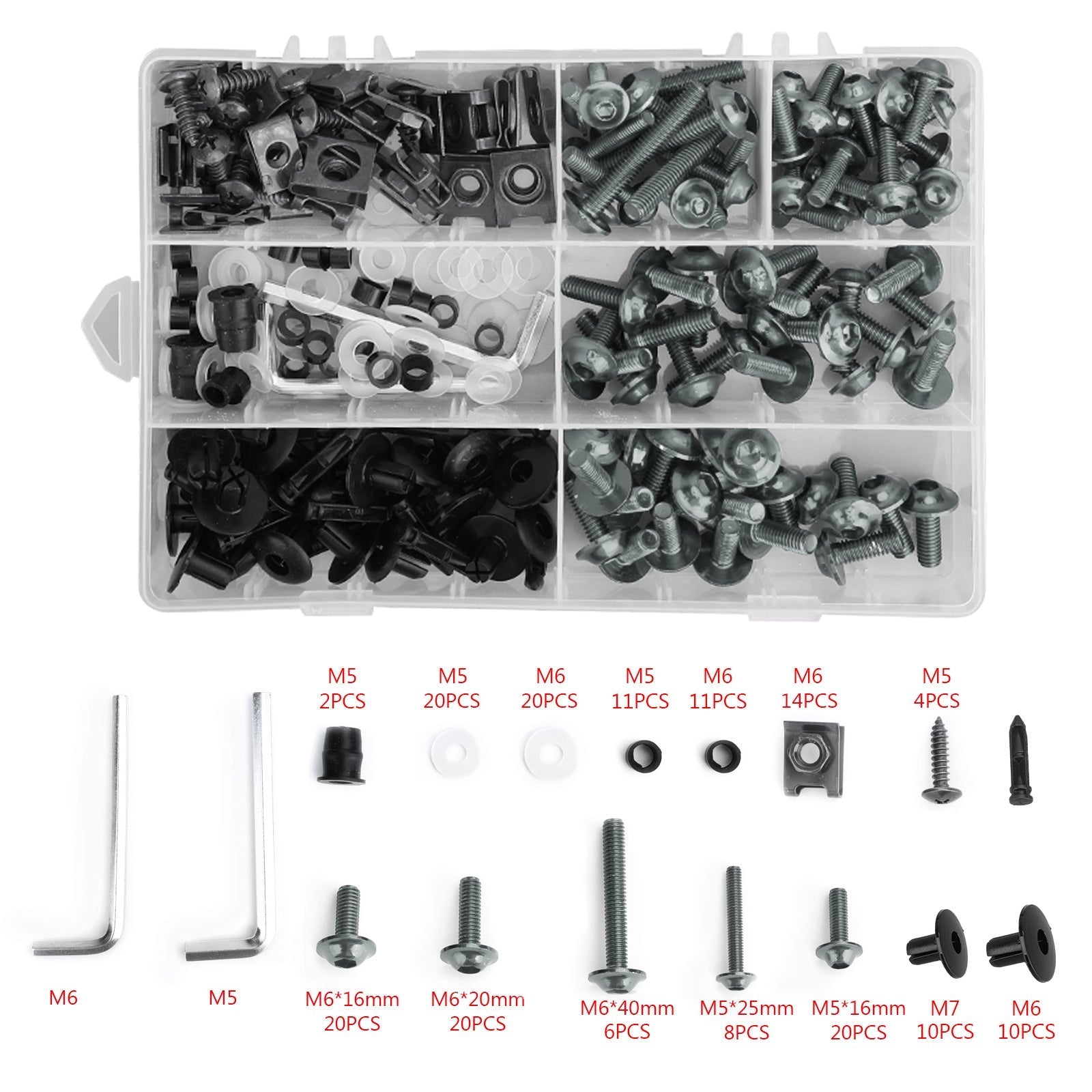 Kit de tornillos de carenado Tornillos de cuerpo para Honda CBR 600 900 919 954 1000 RR 1100XX TI Genérico