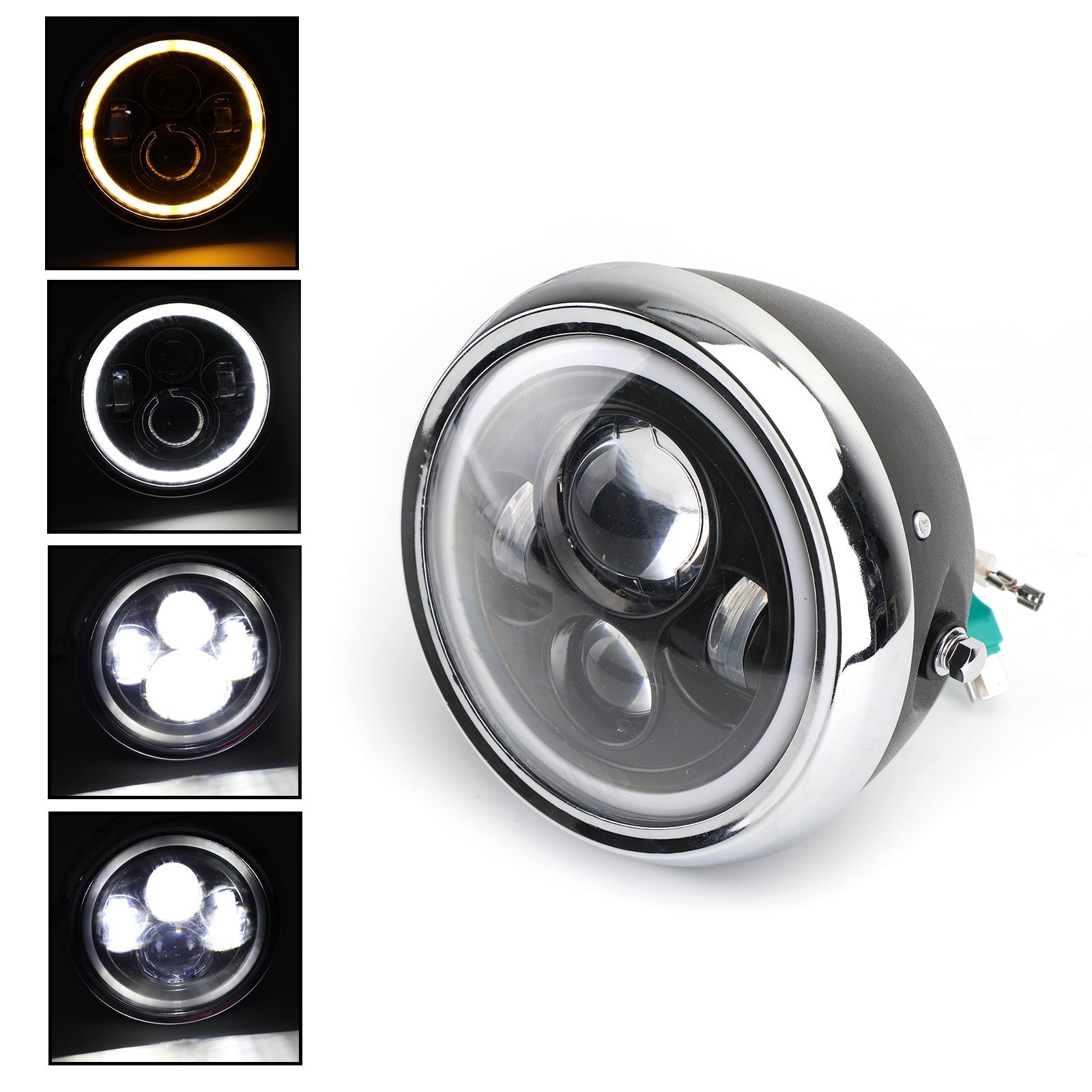 7 Inch LED Headlight Hi/Lo+Turn Signal+DRL for Motorcycle Dyna Cafe Racer Bobber