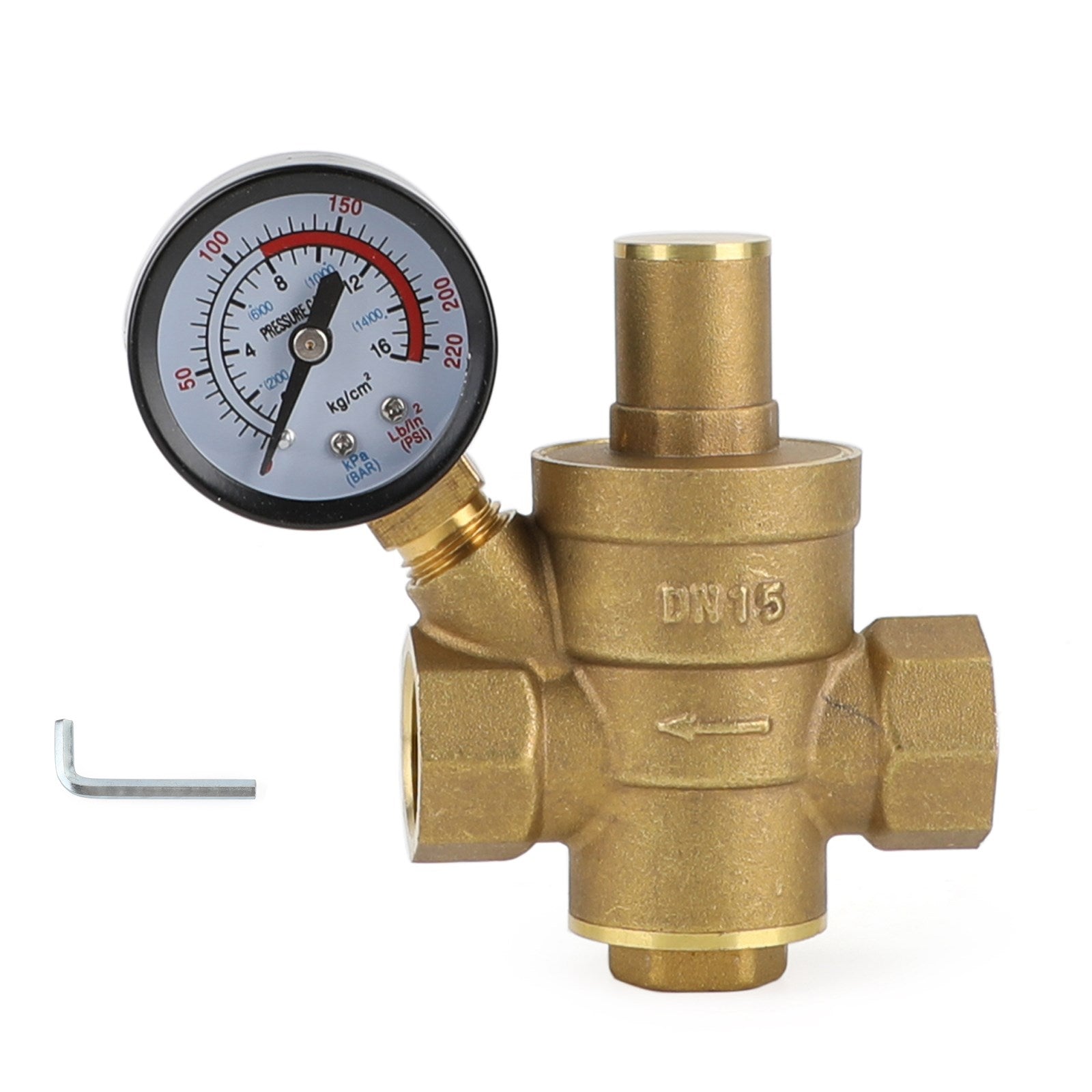 DN15 1/2" riduttore regolatore di pressione dell'acqua regolabile in ottone con manometro generico