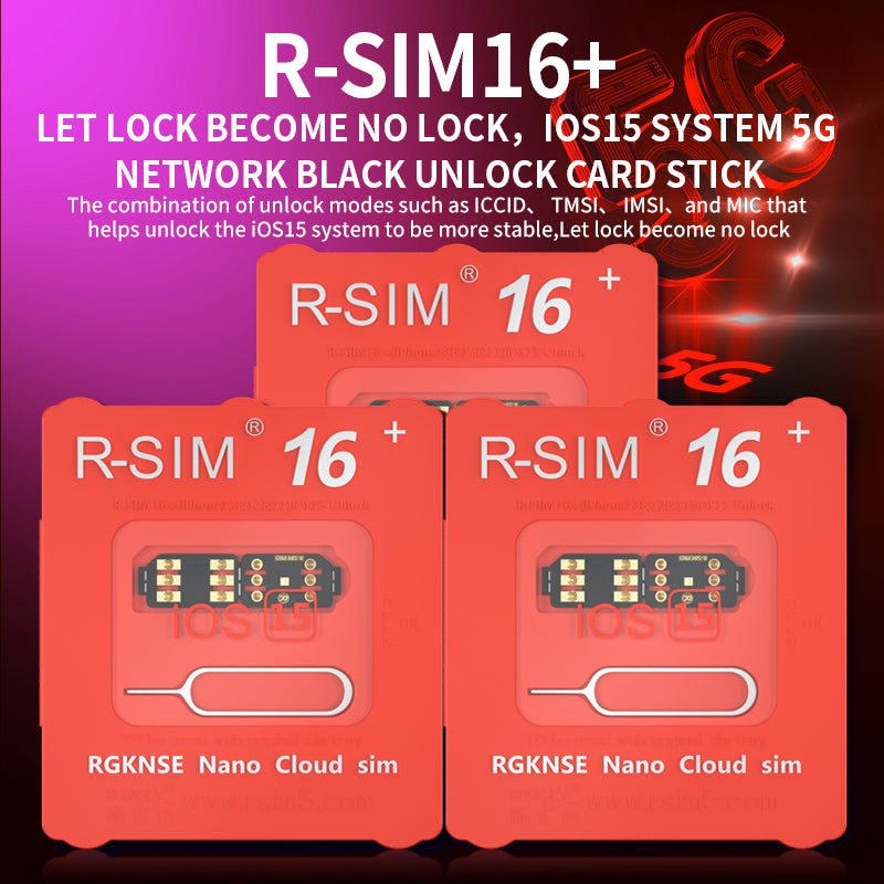 R-SIM 16+ Nano Desbloquear tarjeta RSIM para iPhone 13 Pro 12 PRO MAX XS XR 8 IOS 15
