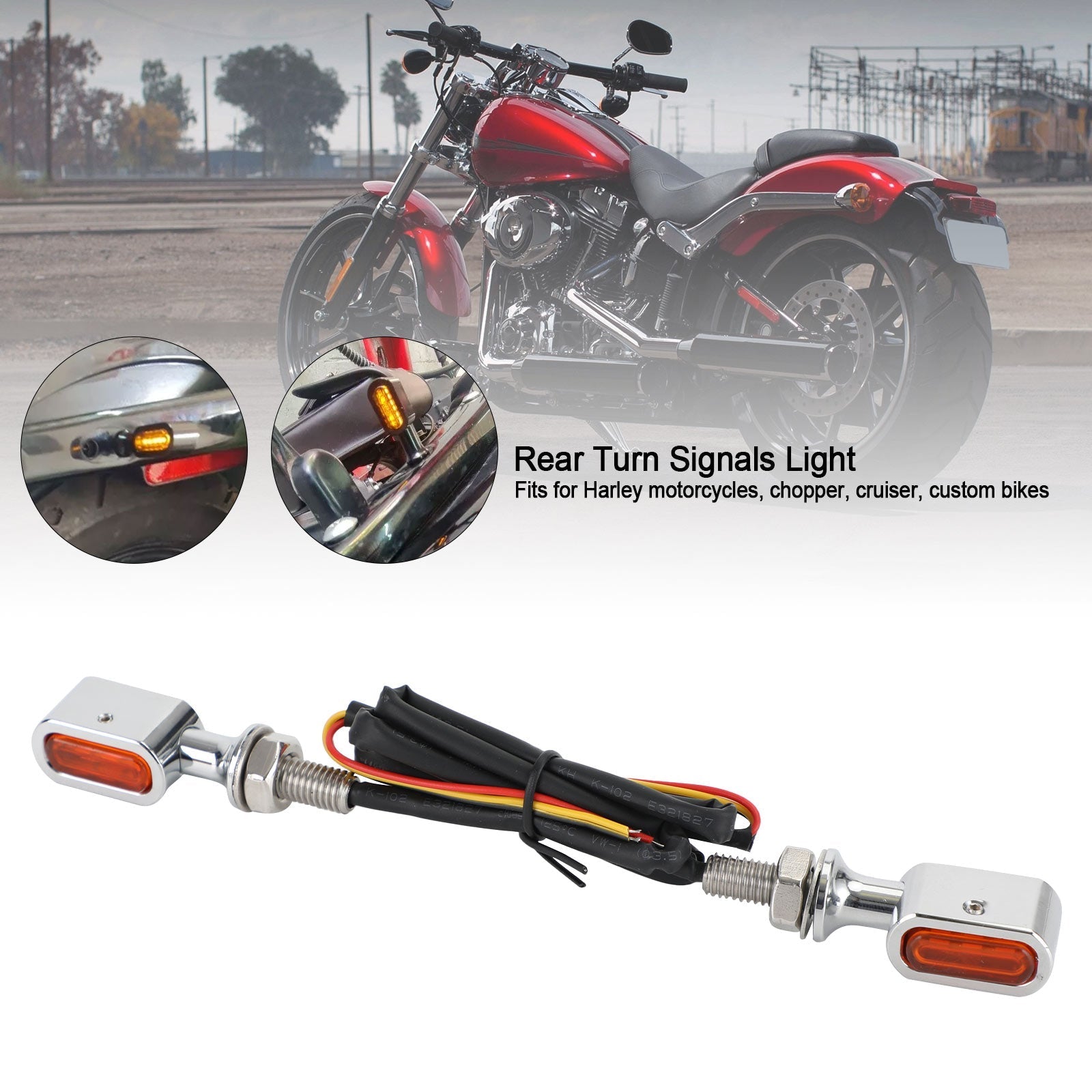 Mini intermitente trasero LED para Sportster Touring Dyna Softail