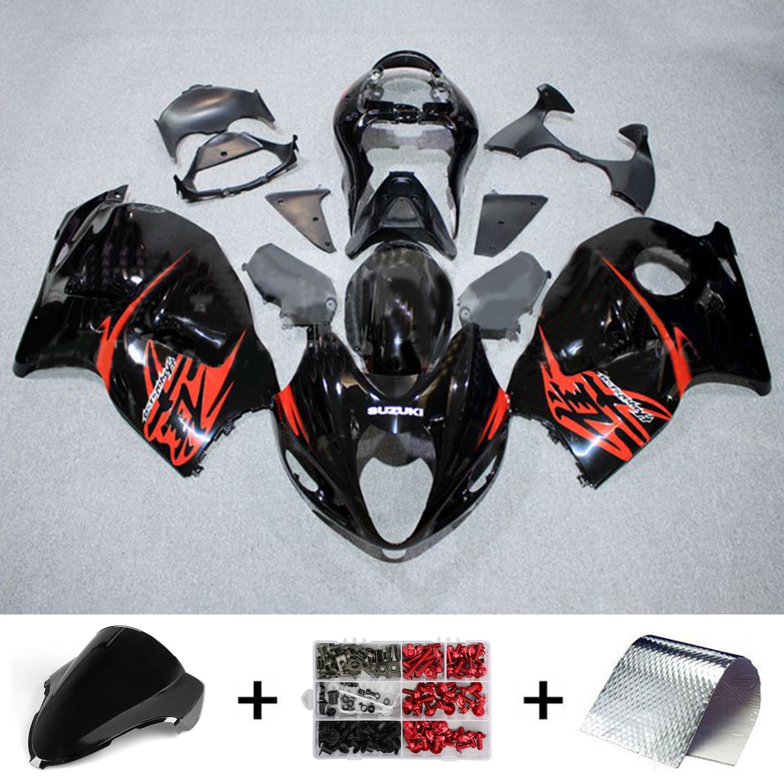 Amotopart Suzuki Hayabusa GSX1300R 1999-2007 Kit carena carrozzeria in plastica ABS