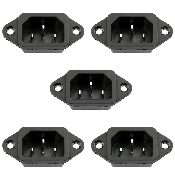 Lot 12 Connecteurs IEC 320 C14 Montage Panneau - 250V 10A - Prise Courant Entrée Plastique 3P