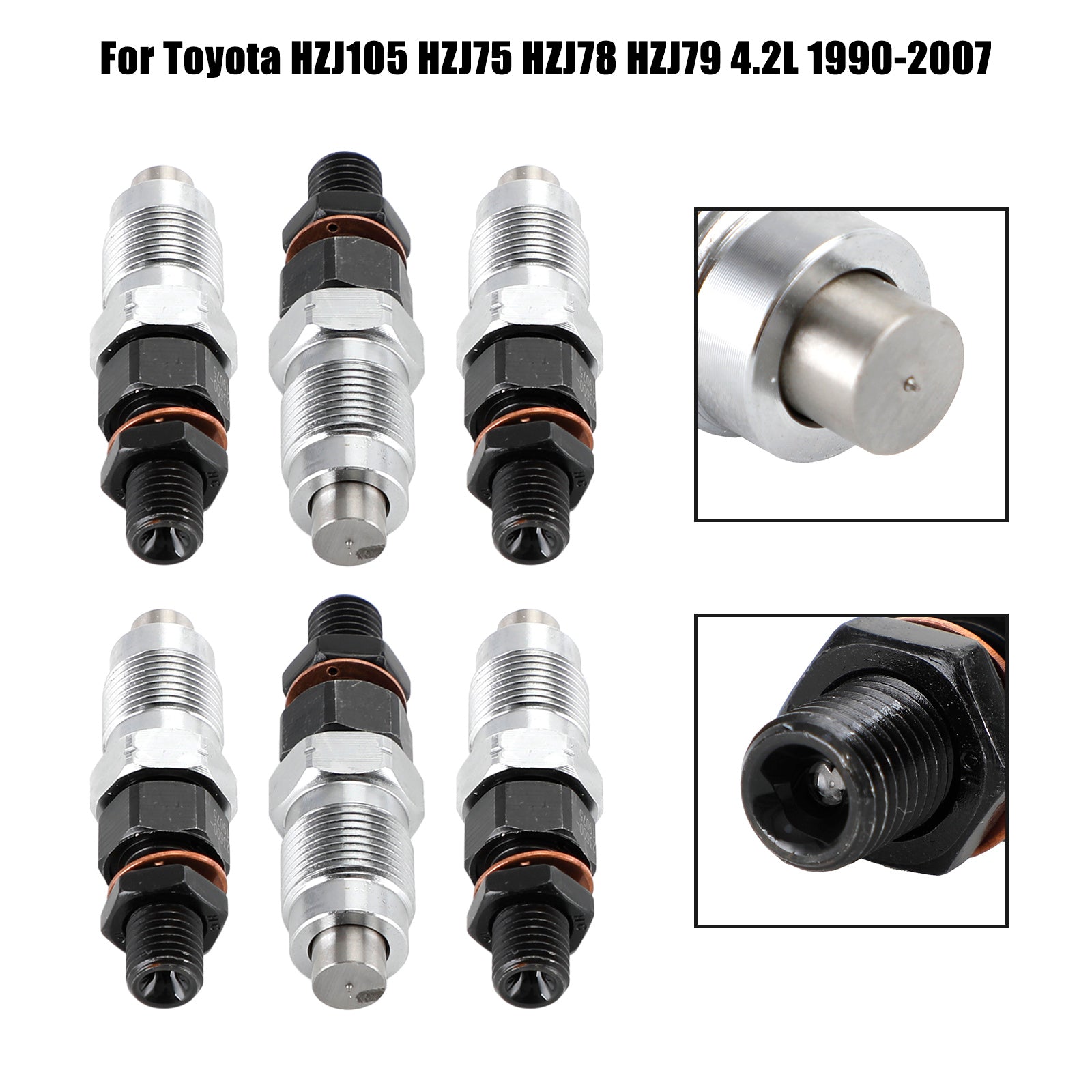 1990-2007 Toyota HZJ105 HZJ75 HZJ78 HZJ79 6 piezas inyectores de combustible 23600-19075 Fedex Express