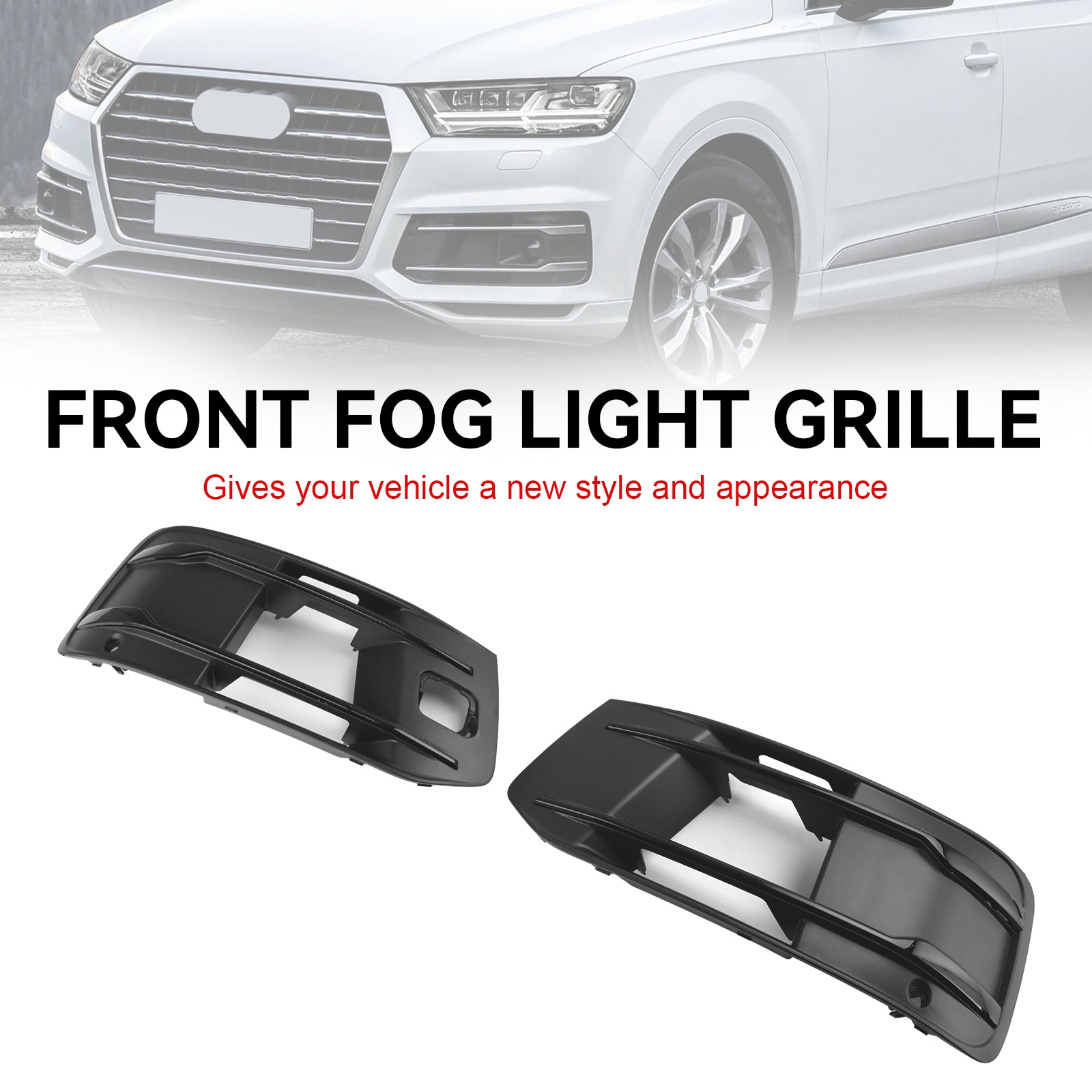 Audi Q7 2016-2019 couvercle de pare-chocs avant antibrouillard lunette insert grille de calandre