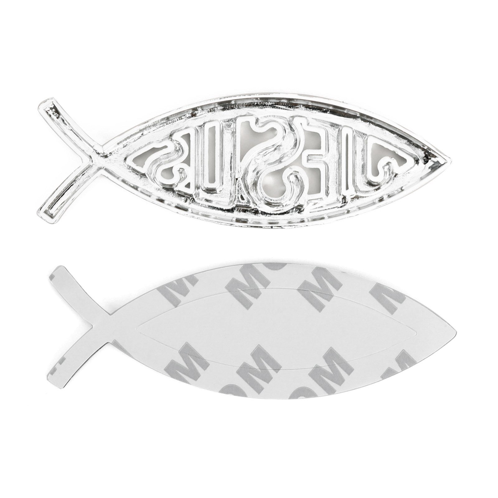 3D voiture autocollant emblème autocollant dieu religieux pour jésus chrétien poisson symbole argent