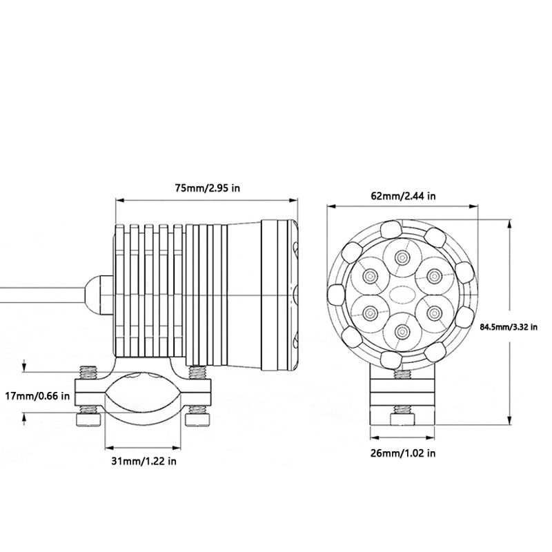 Luce LED elettrica per motocicletta per bicicletta Lampada frontale per bicicletta Faro impermeabile generico