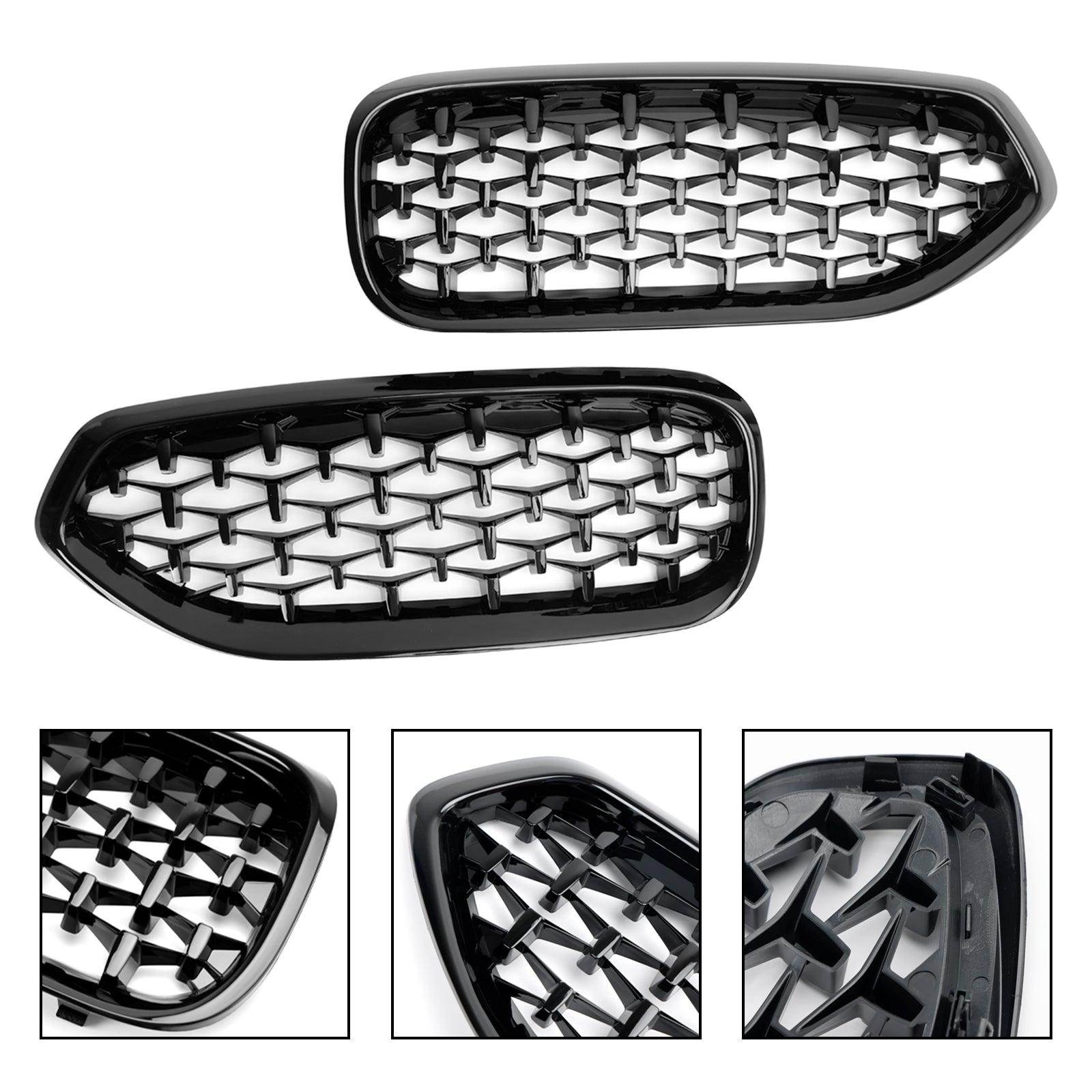 Grille de calandre avant noire brillante de style diamant pour BMW G29 Z4 2019-2023