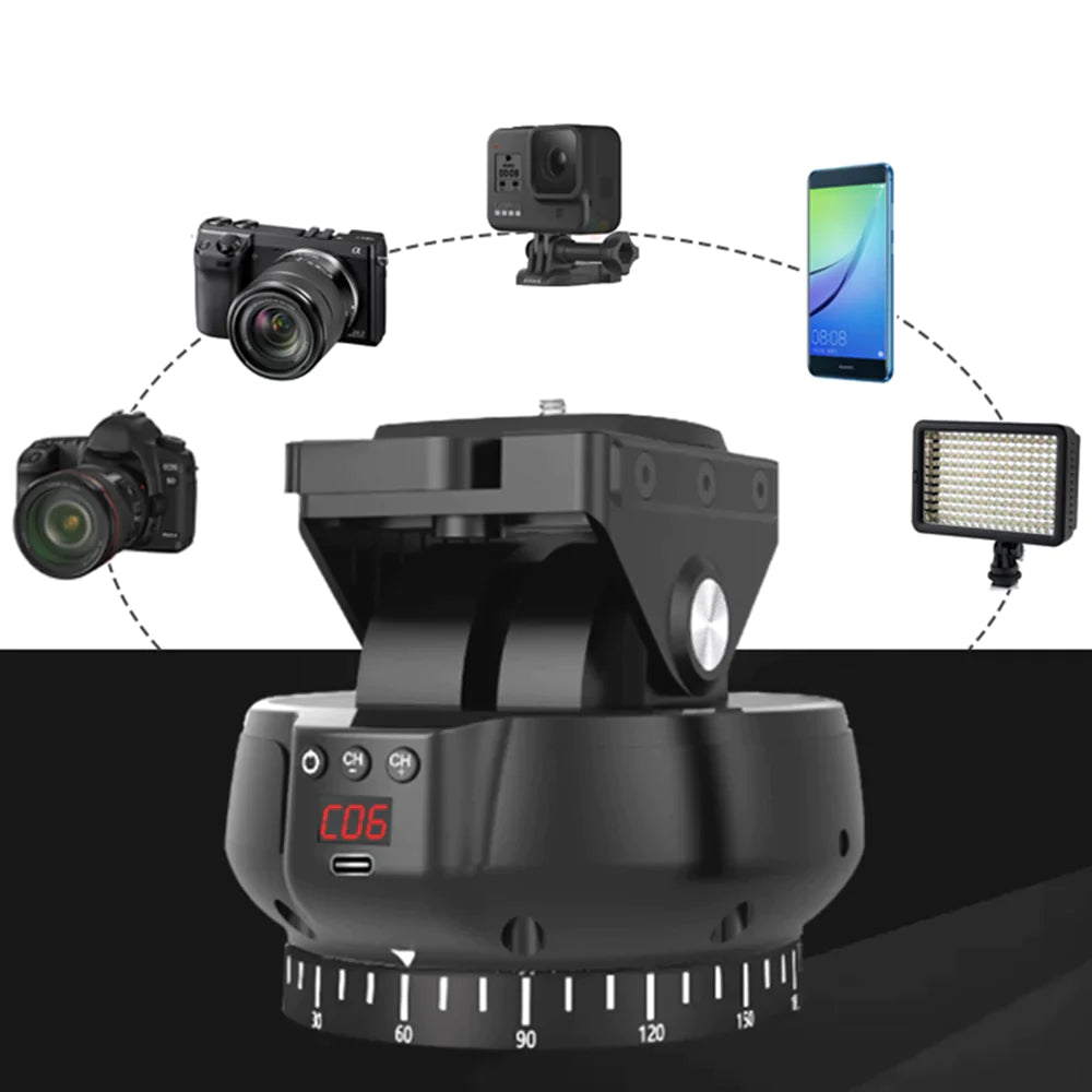 Tête rotative panoramique à 360° adaptée aux téléphones portables/appareils photo, etc.