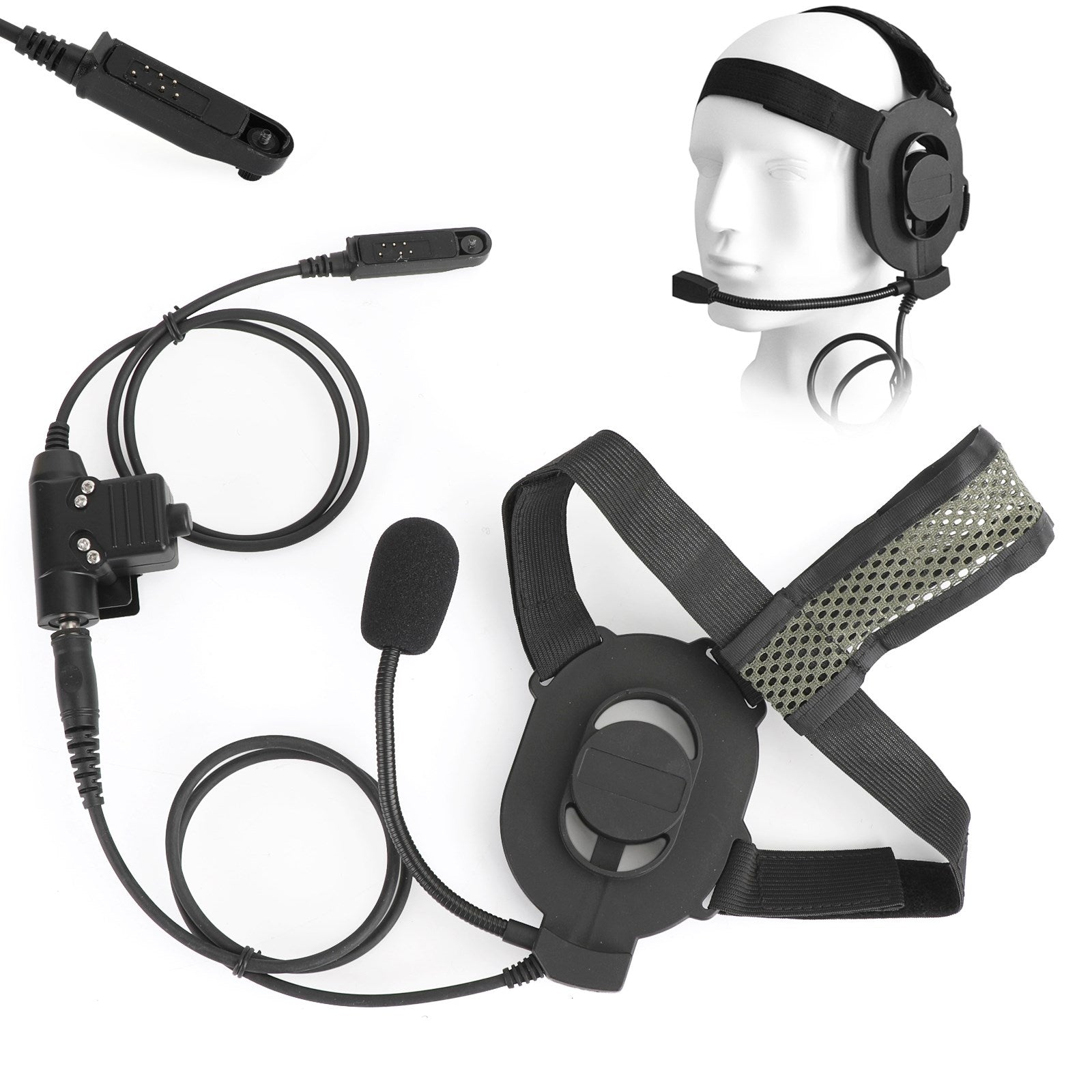 Microphone casque monté sur la tête adapté pour BaoFeng BF-A58 BF9700 BF-S56 BF-UV9Rplus