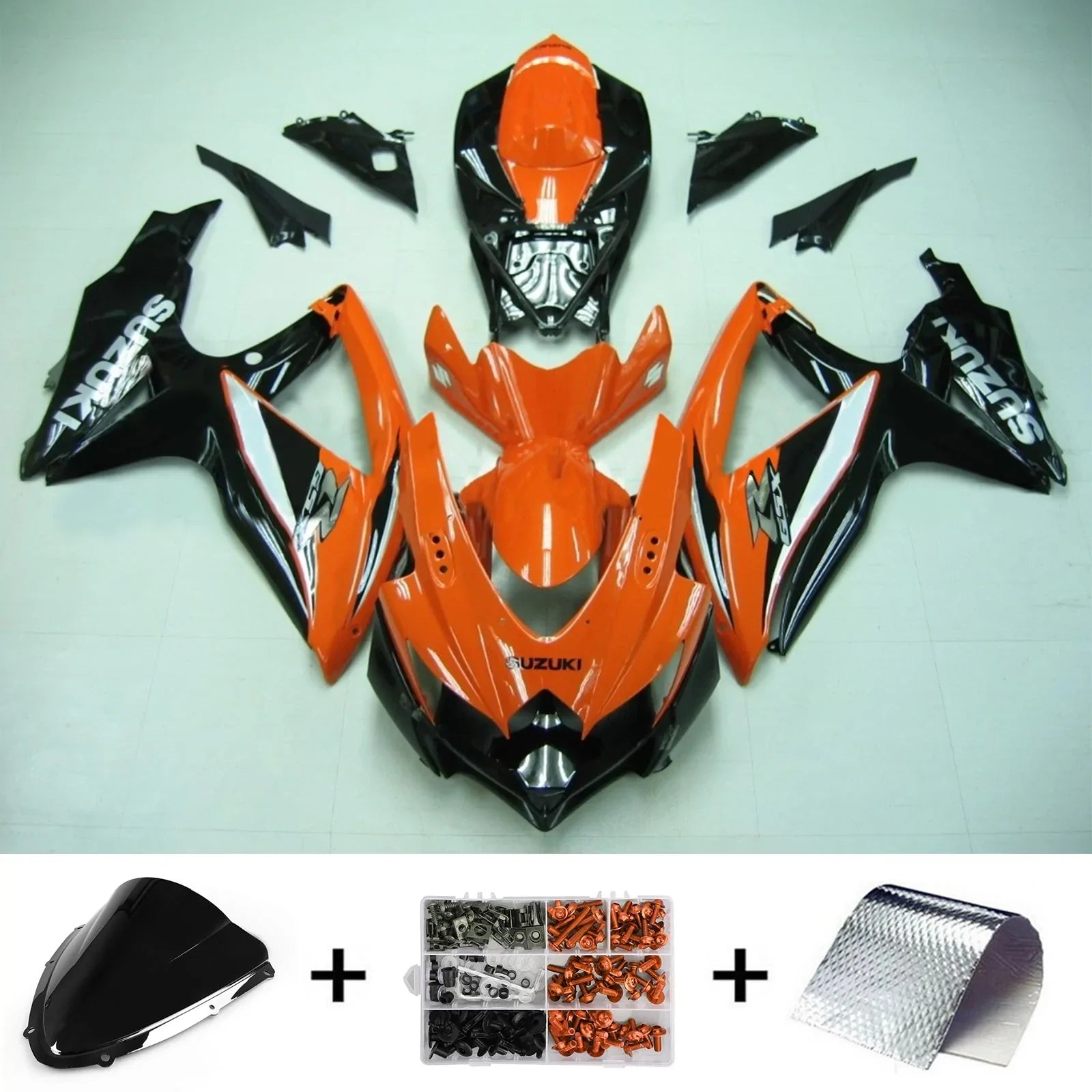 Amotopart Suzuki GSXR 600/750 2008-2010 Kit carenatura plastica ABS K8