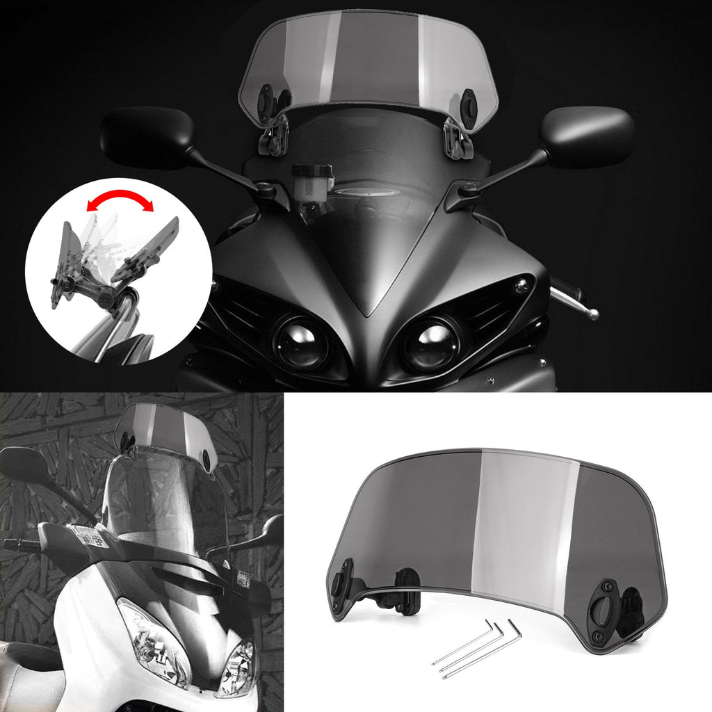 Universeller Motorrad-Windabweiser zum Aufstecken auf die Windschutzscheibe, generisch, Grau
