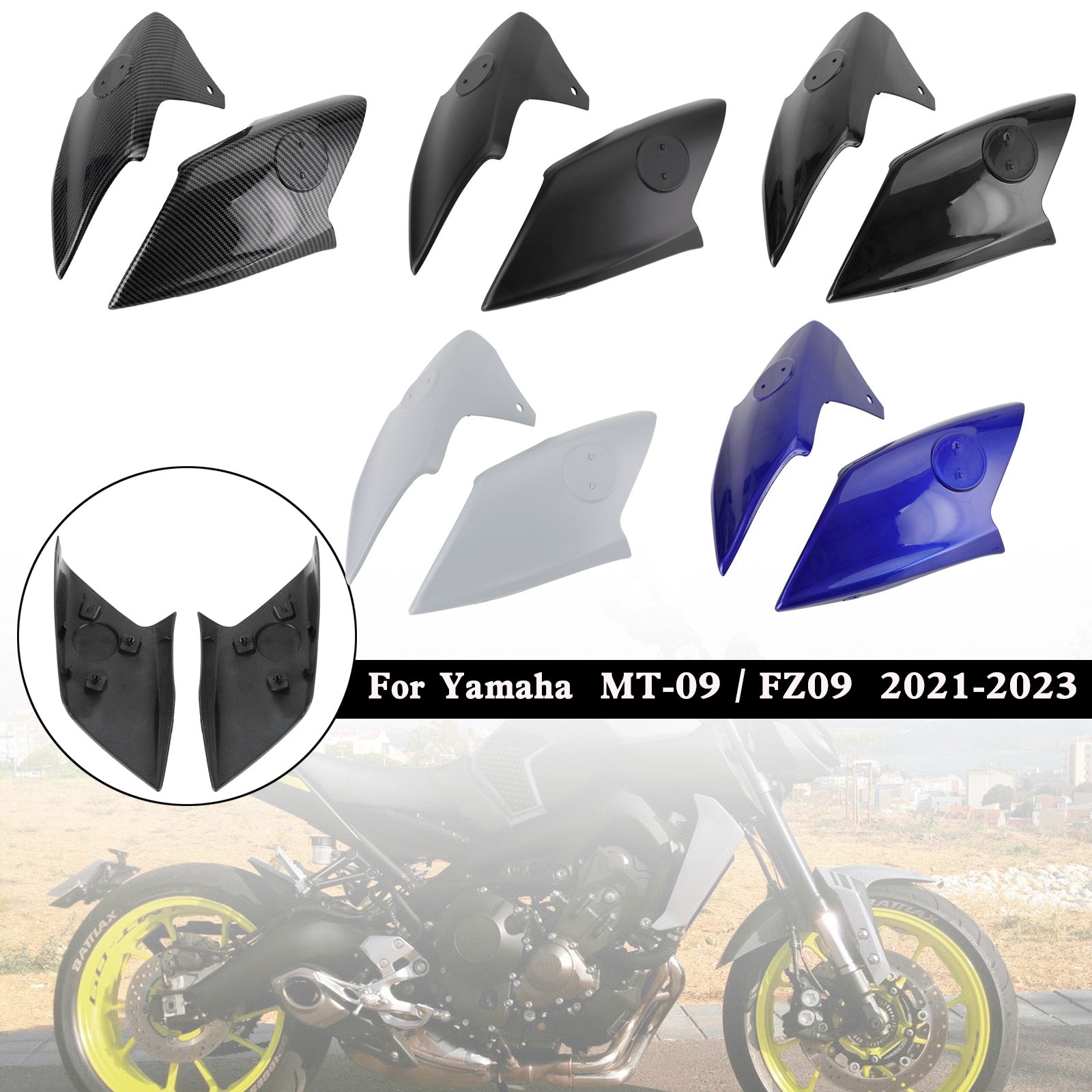 Yamaha MT-09 FZ09 2021-2023 Couvercles 'admission 'air Carénage de panneau latéral de réservoir