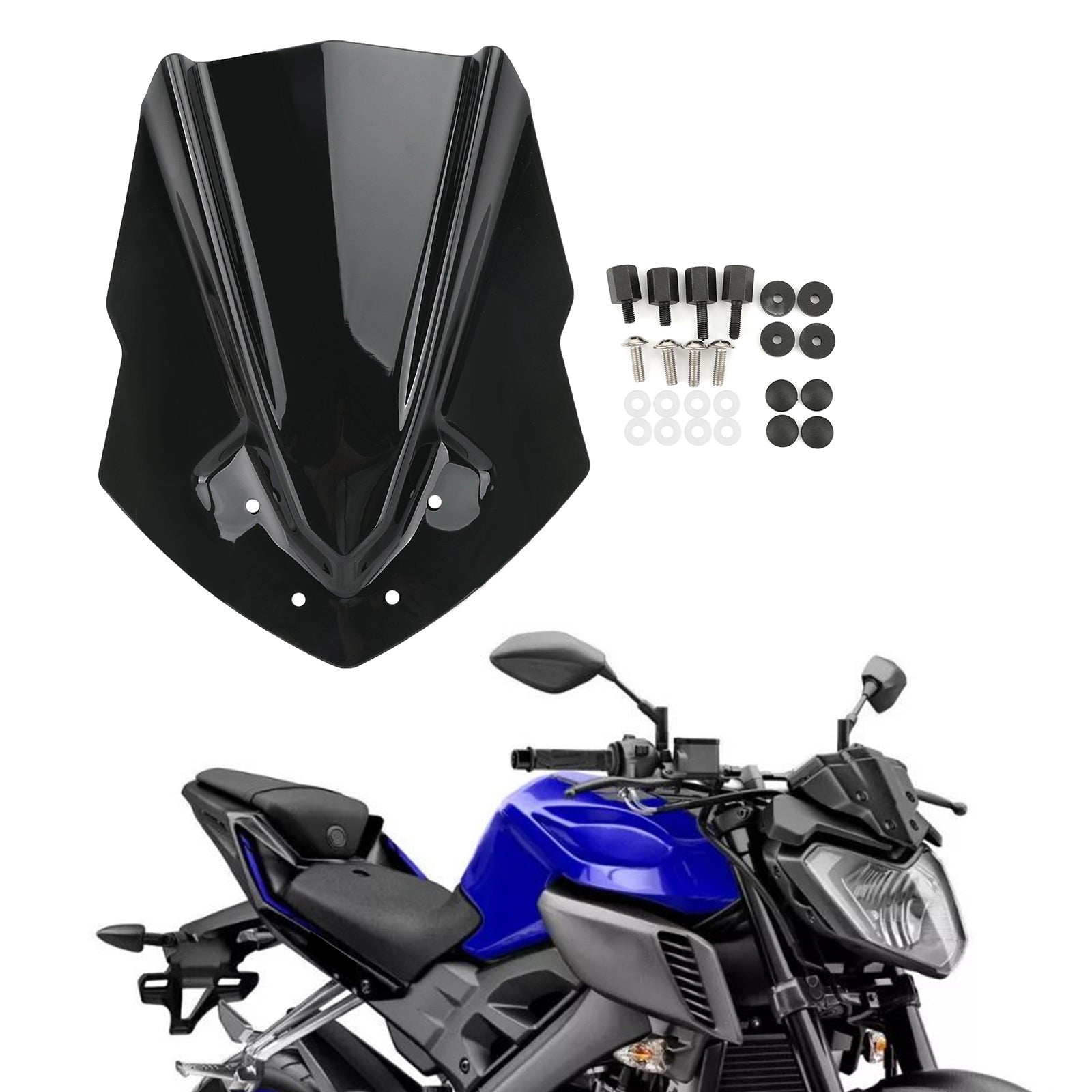 Parabrisas de plástico ABS para motocicleta Yamaha MT125 2015-2019 genérico