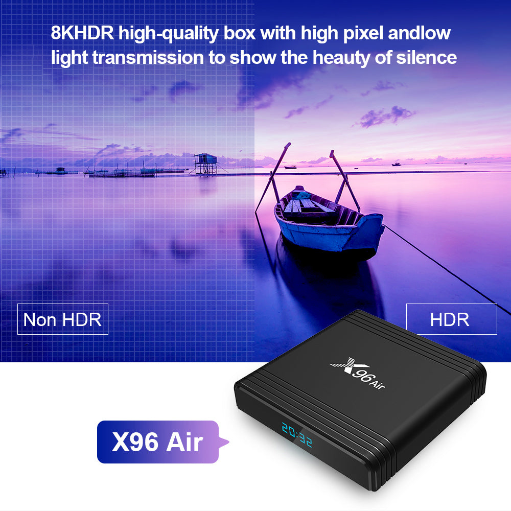 X96Air Android 9.0 4 + 32GB 8K Wifi Media Player TV BOX H616 Quad Core 3D Enchufe de la UE