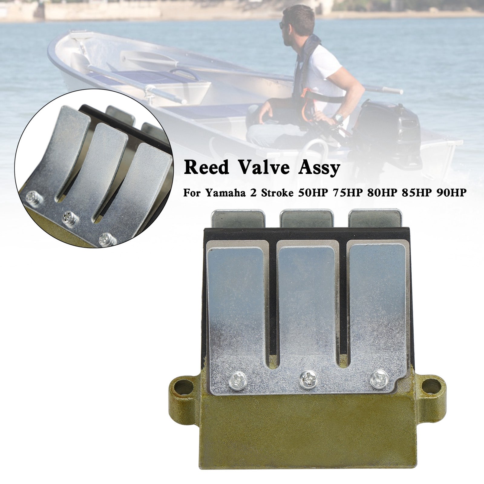 688-13610-00 Conjunto de válvula de caña para Yamaha de 2 tiempos 50HP 75HP 80HP 85HP 90HP