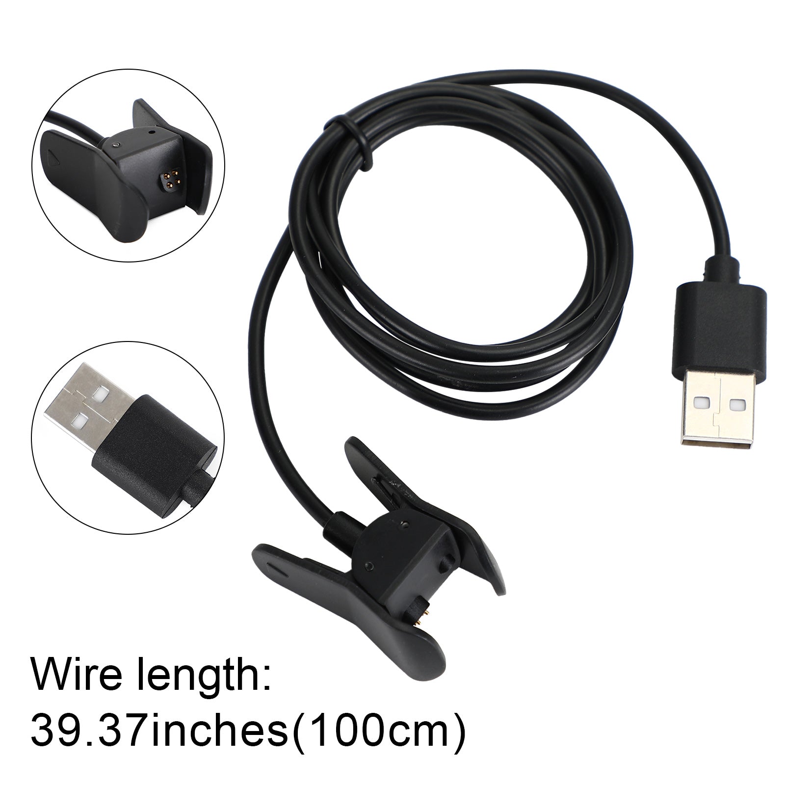 Câble de clip de charge de remplacement de chargeur de données USB de 1 m pour montre intelligente vivosmart 3