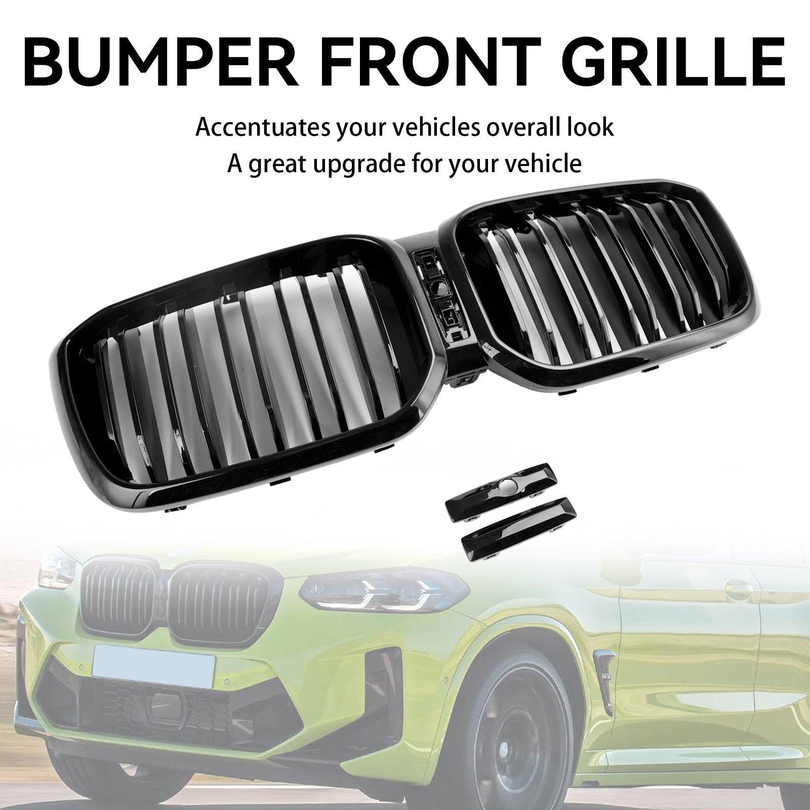 BMW X3 X4 G01 G02 2022 2023 Grille de calandre avant noire brillante