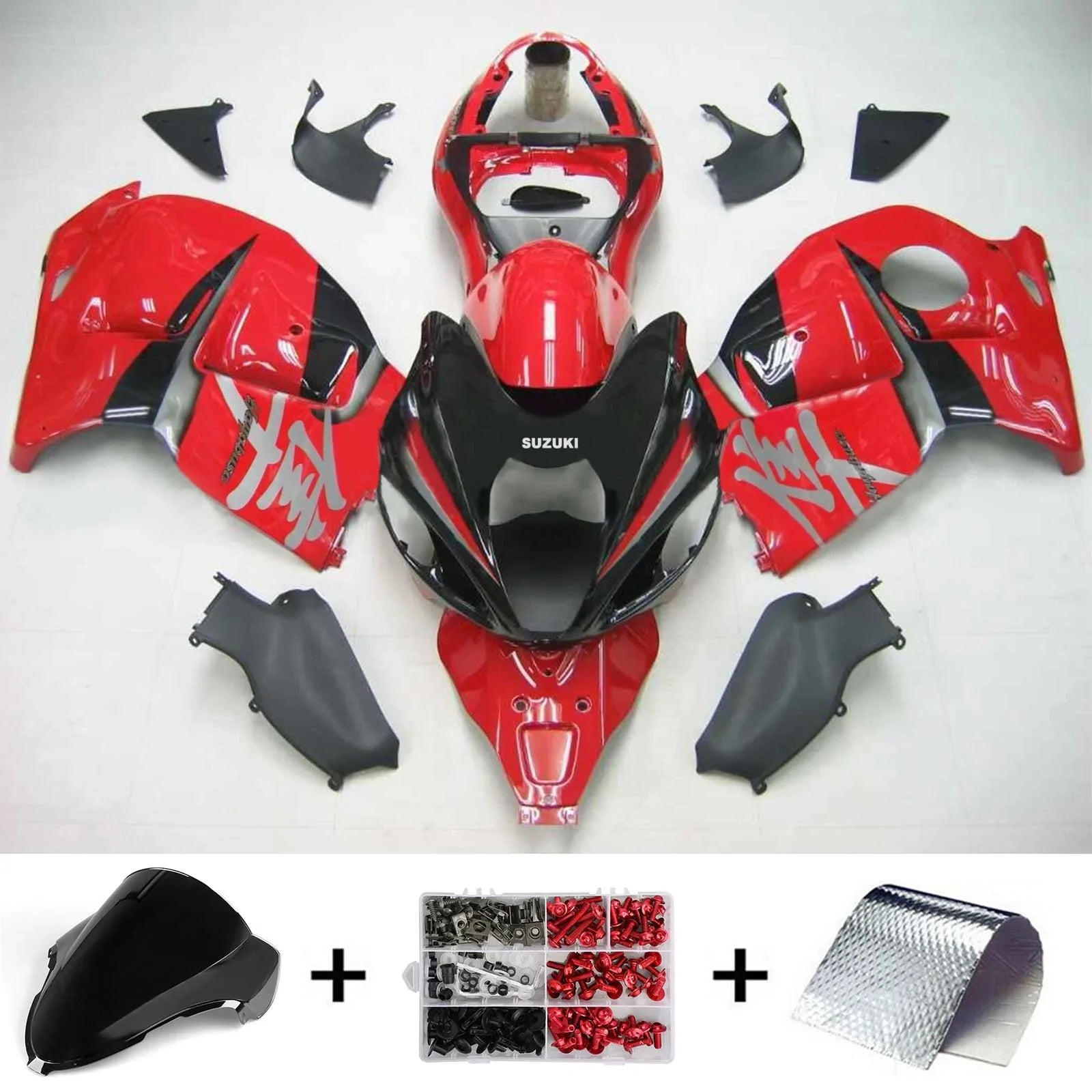 Amotopart Suzuki Hayabusa GSXR1300 1999-2007 Kit de carenado de carrocería de plástico ABS