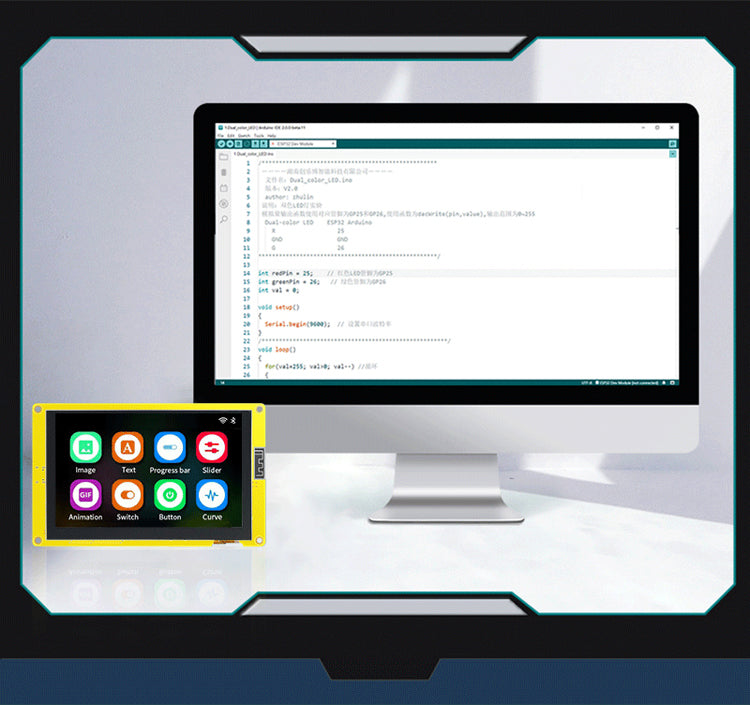 ESP32-S3 ontwikkelbord, 5" capacitief LCD-scherm7", Wifi, Bluetooth, MCU LVGL