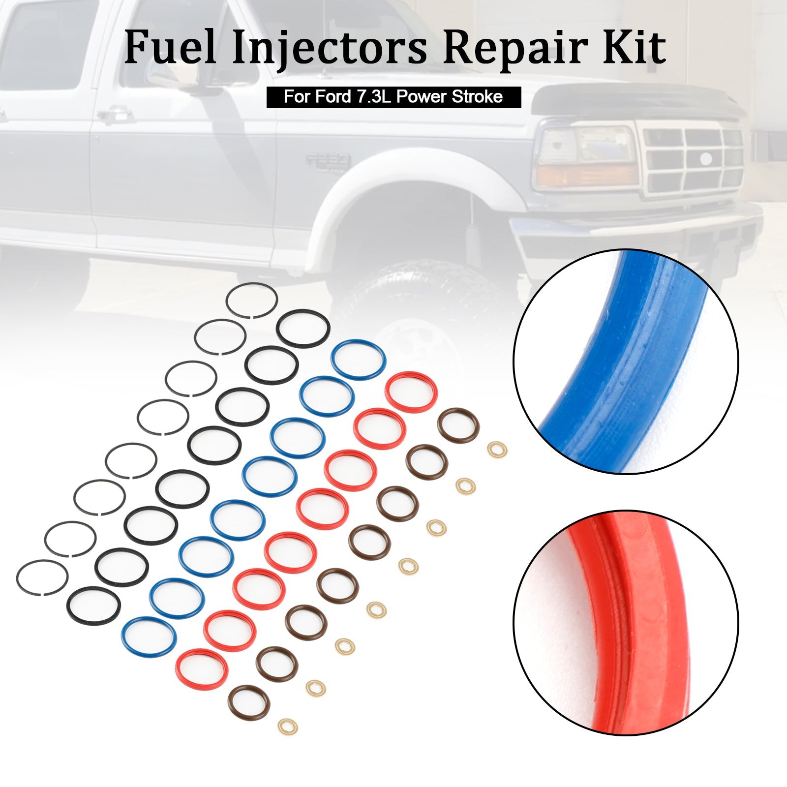 Kit de reparación de inyector de combustible de 8 piezas XC3Z9229AB apto para Ford 7.3L Electric Racing CM5010