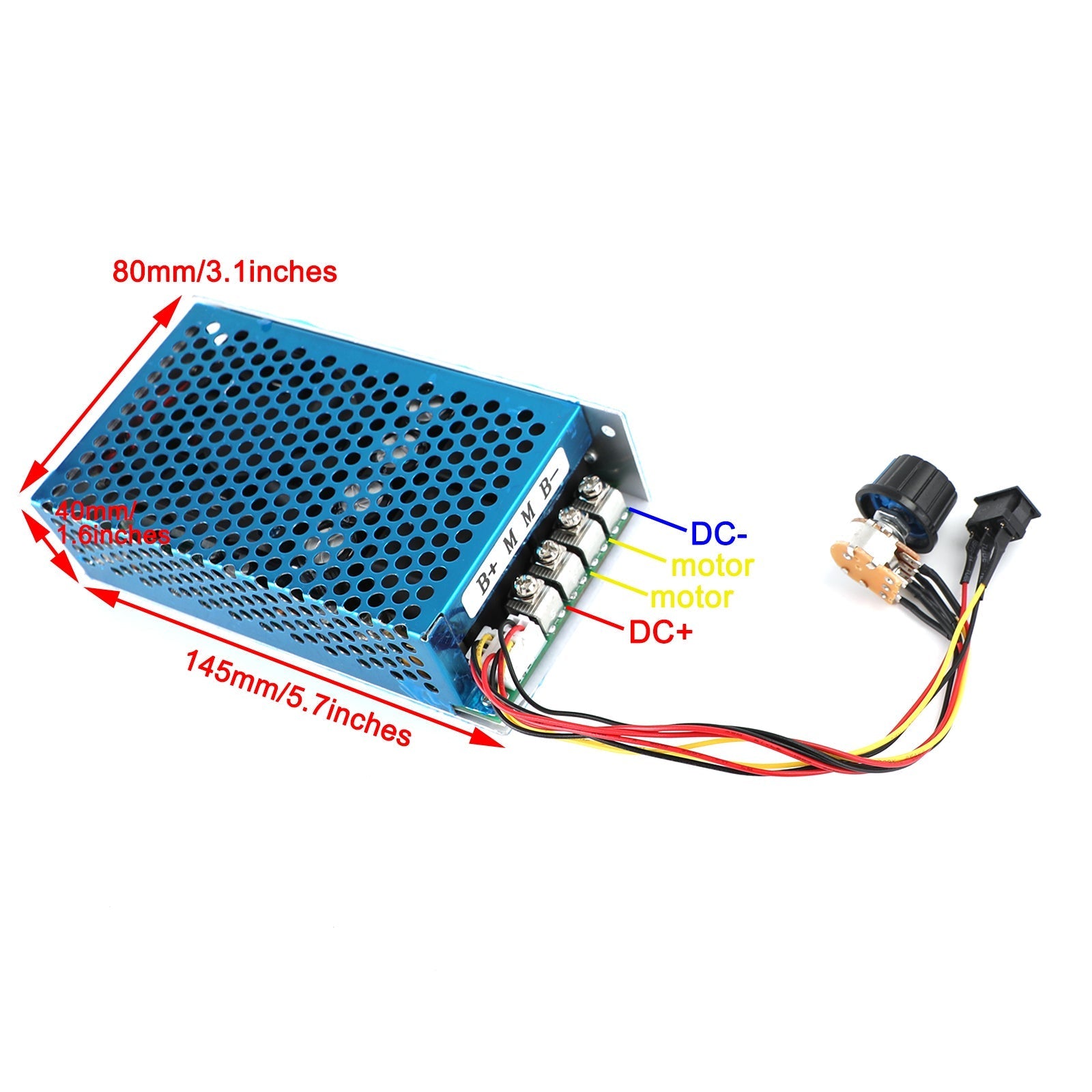 Contrôleur de vitesse PWM de moteur réversible programmable DC 12V 24V 30V 100A 3000W