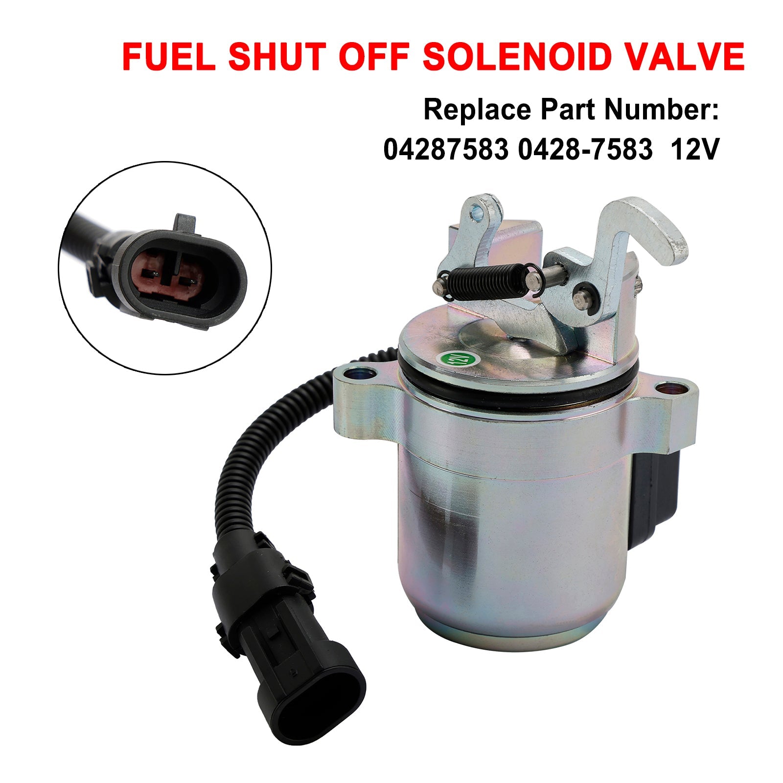 0428-7583 0428-7116 Solenoide de apagado de combustible de 12 V compatible con Deutz 1011 2011