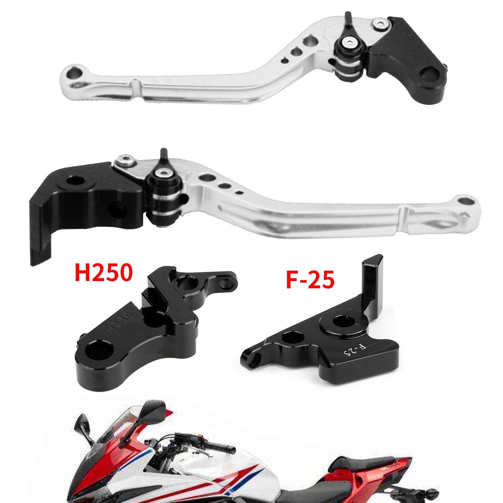 Palanca de freno de embrague largo para Honda CB500F CBR500R 13-15 CBR300RR CB300F 14-16 genérico