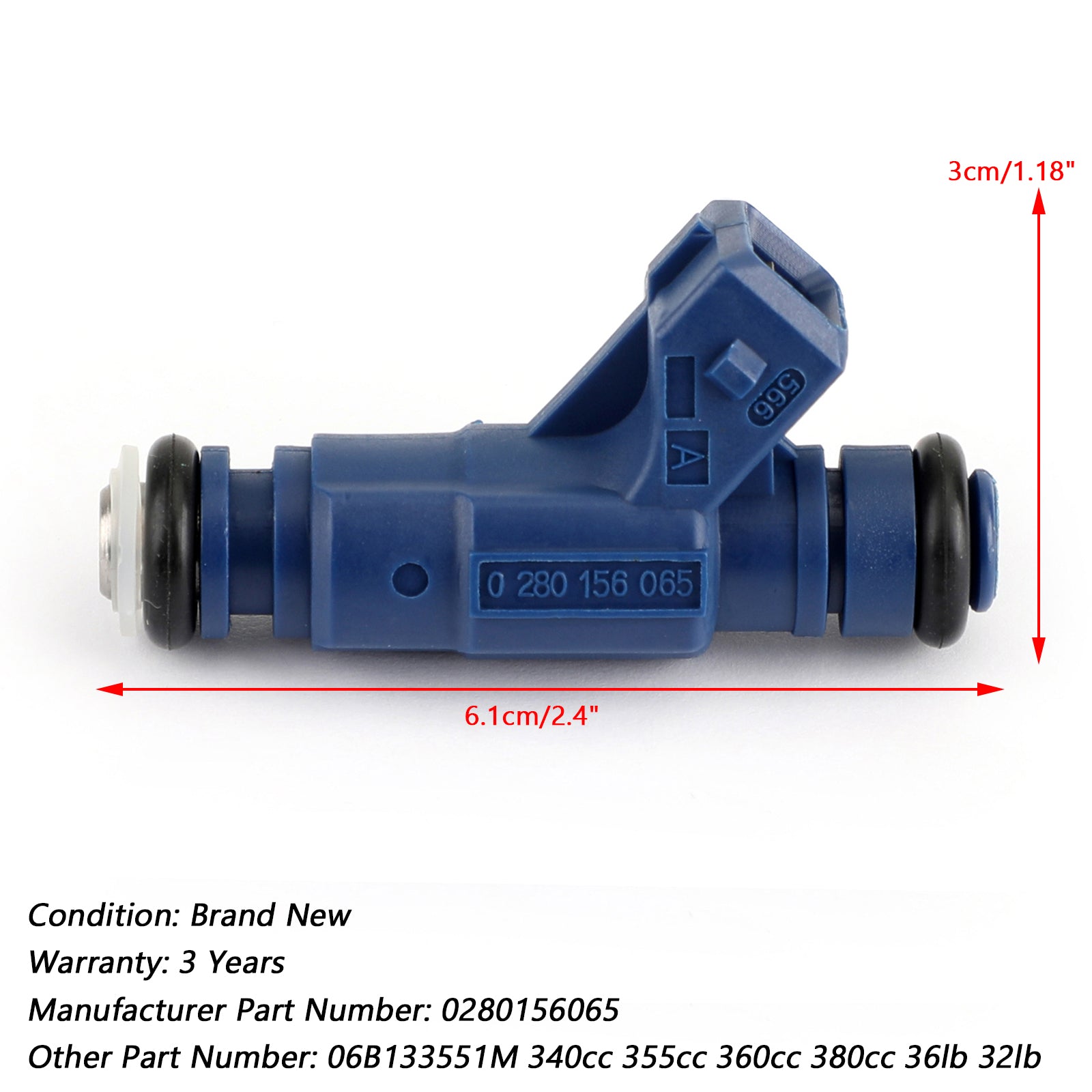 852-12185 0280156065 1 Uds inyector de combustible 0280156065 para Audi A4 Quattro VW Passat 1.8L 06B133551M genérico