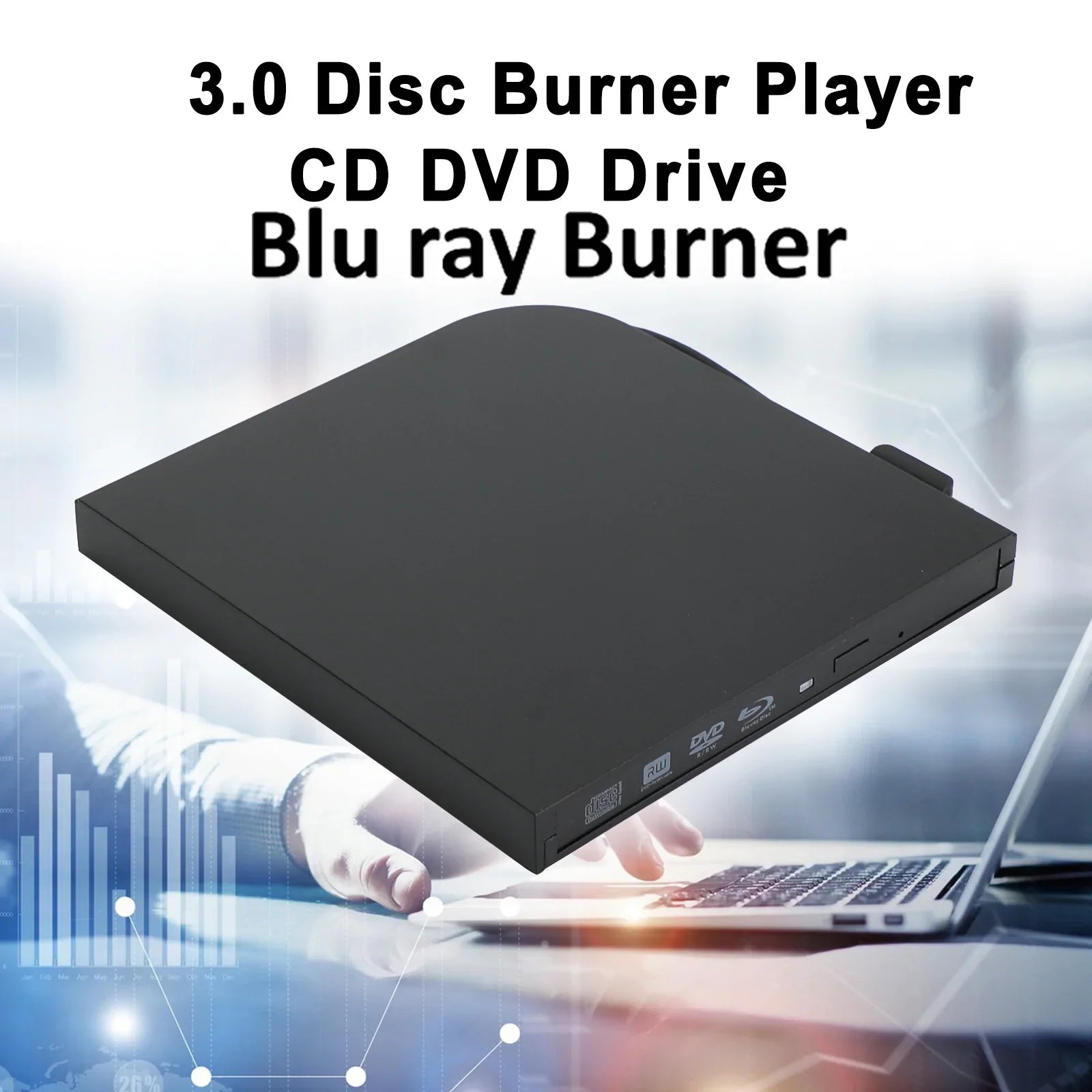 Fente de graveur Blu ray dans USB externe BD-R BD DVD CD RW graveur de disque lecteur de film