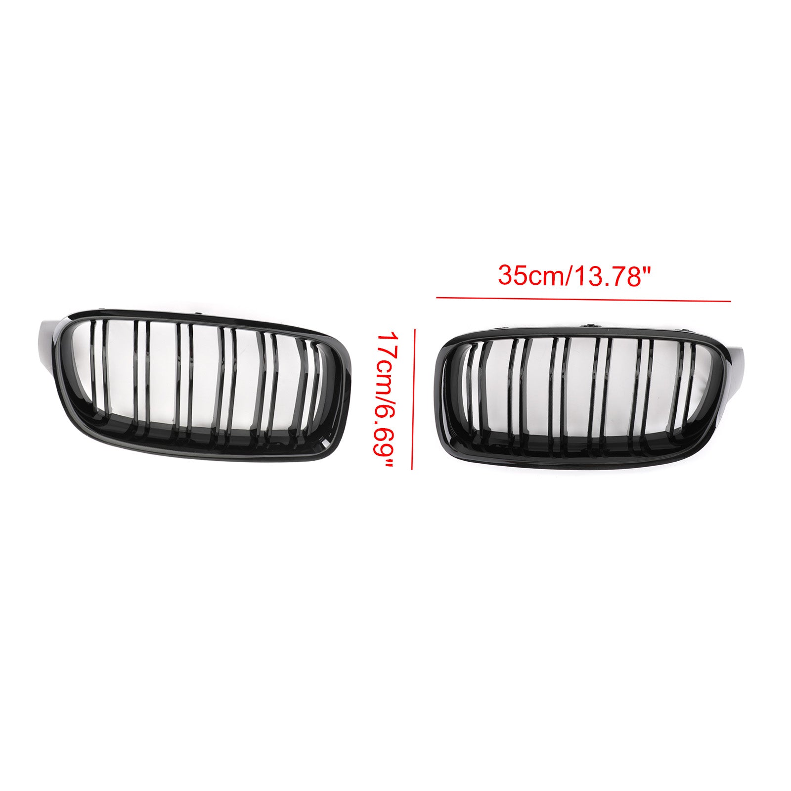 Grille de rein avant noir brillant pour BMW Série 3 F30 F35 2012-2017 à double lamelles