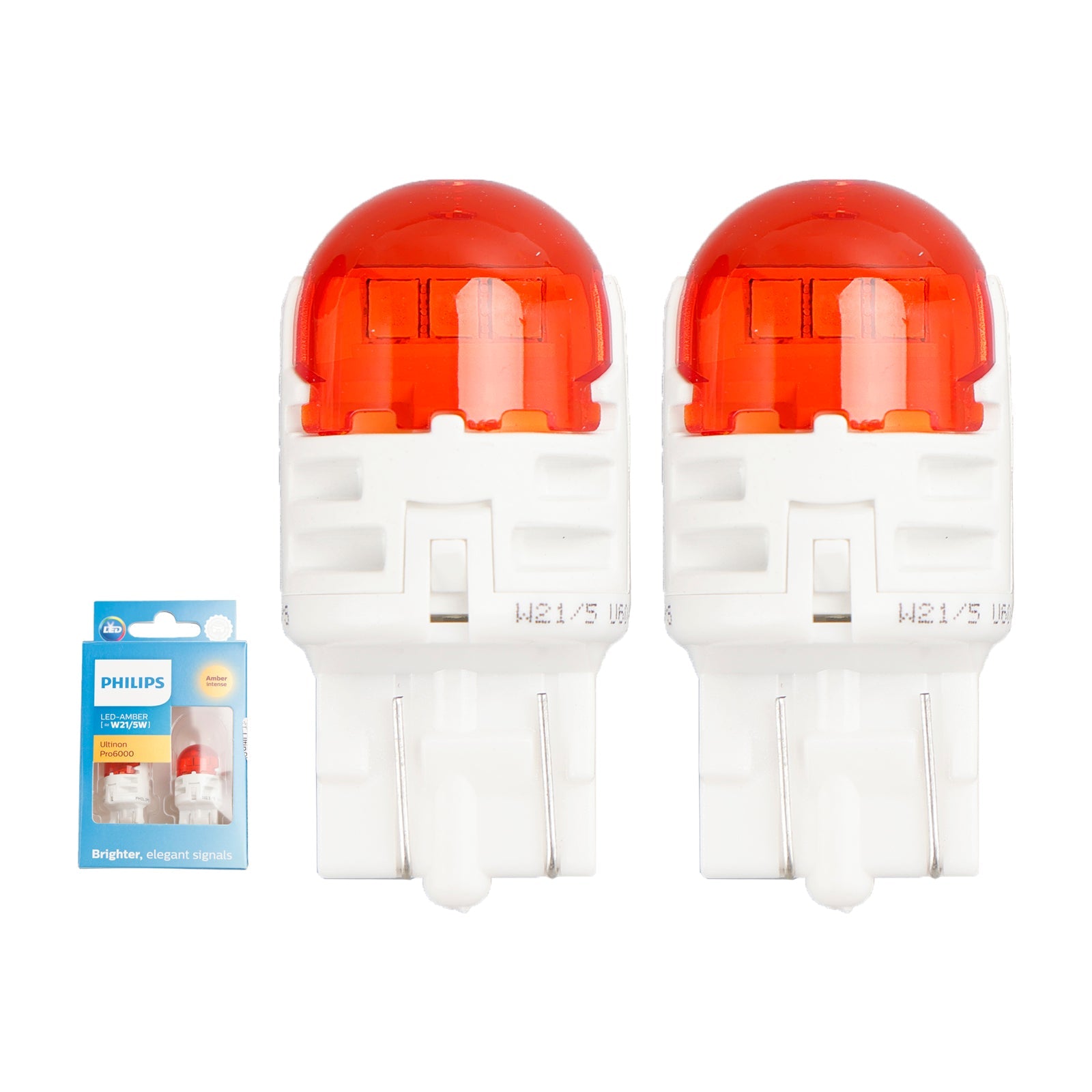 Pour Philips 11066AU60X2 Ultinon Pro6000 LED-AMBRE W21/5W AMBRE intense 80/16lm