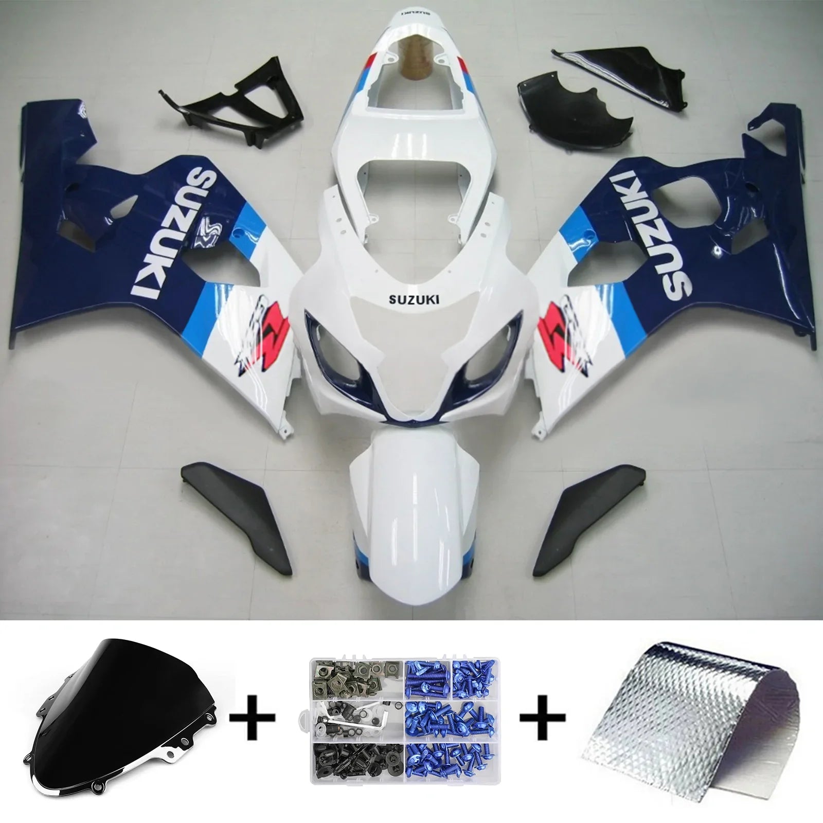 Amotopart Suzuki GSXR 600/750 2004-2005 Kit Carenatura Plastica ABS per Carrozzeria