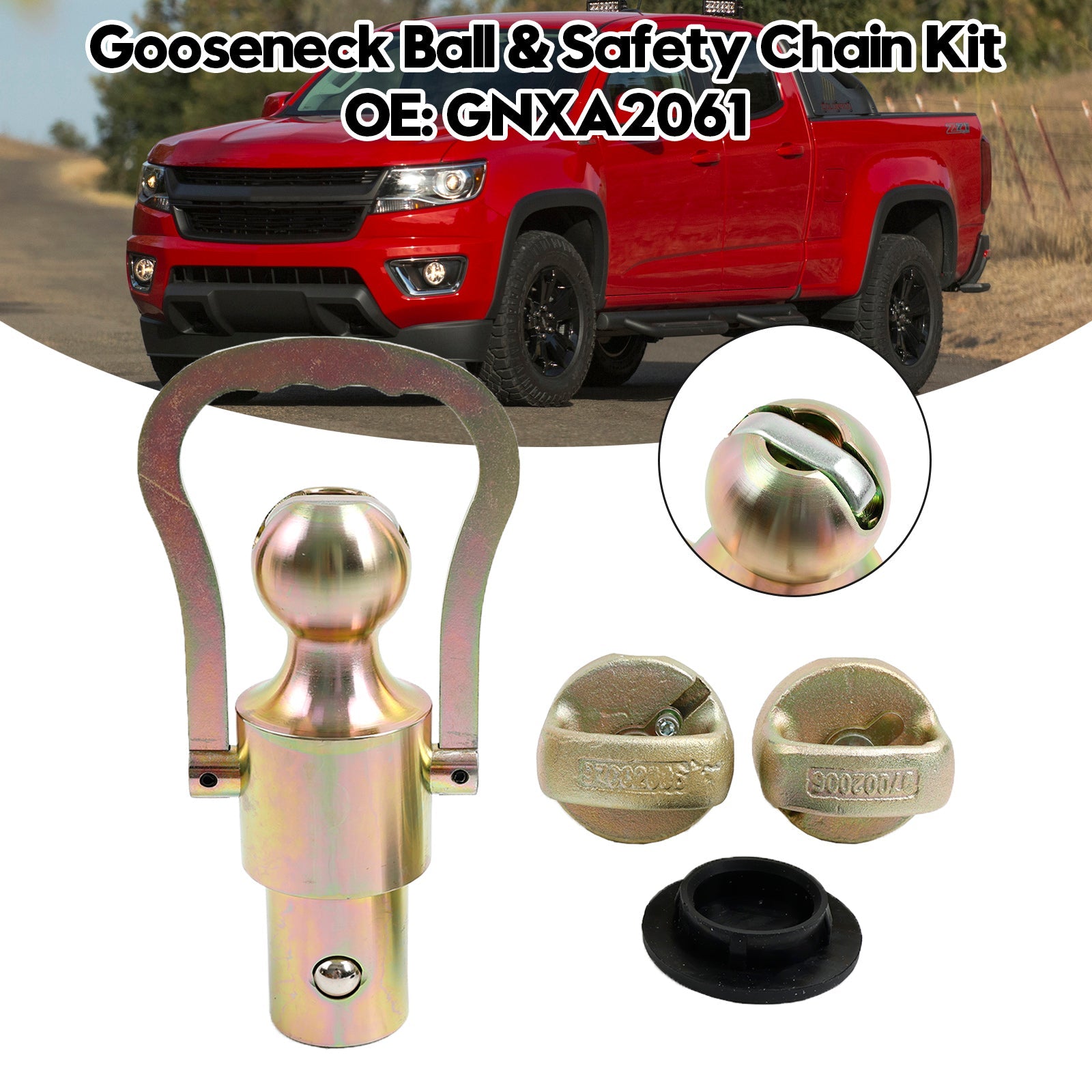 GNXA2061 Kit boule à col de cygne et chaîne de sécurité pour Ford pour GM pour camions Nissan