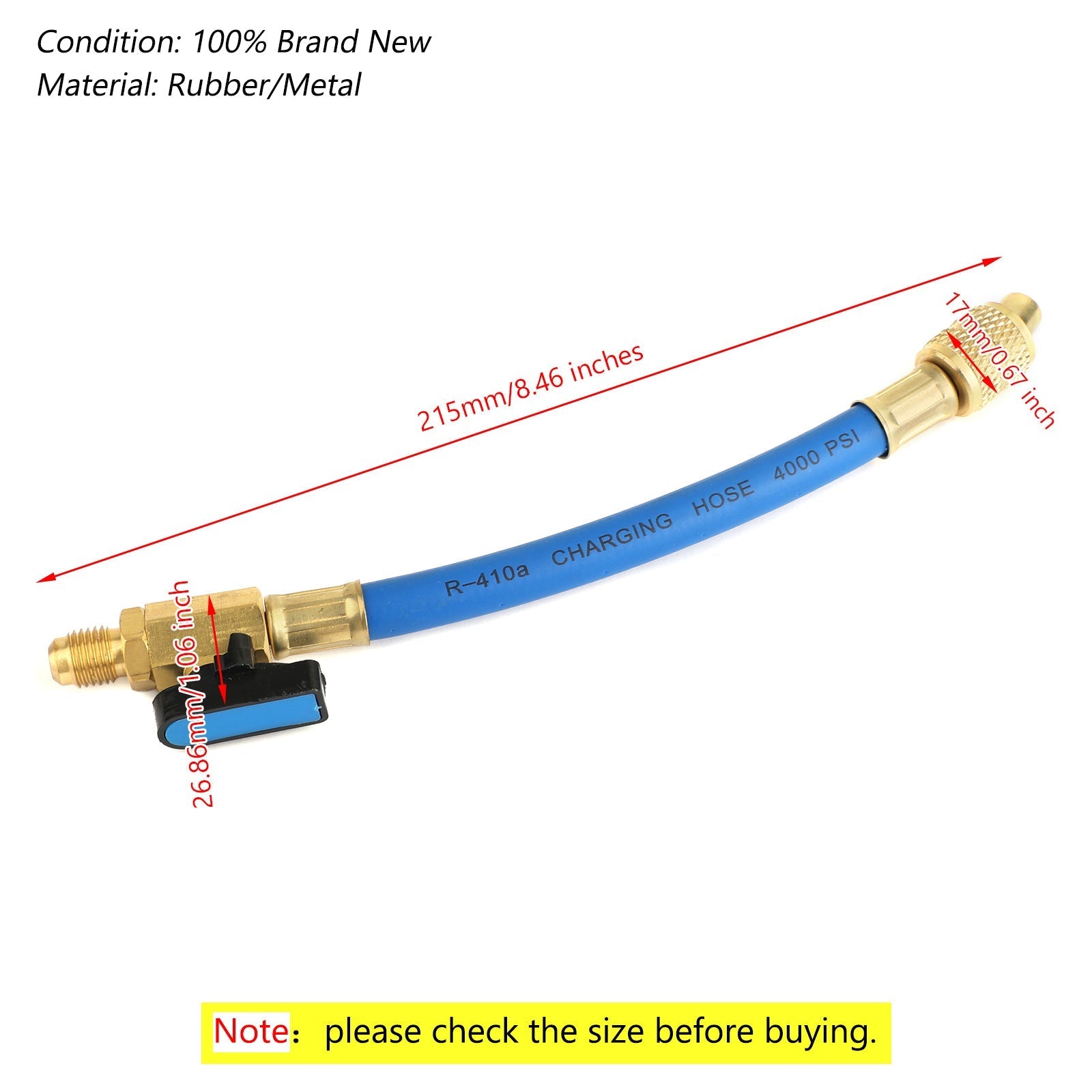 3 tubi flessibili di ricarica per refrigerazione A/C con manometro collettore per R134a R410a