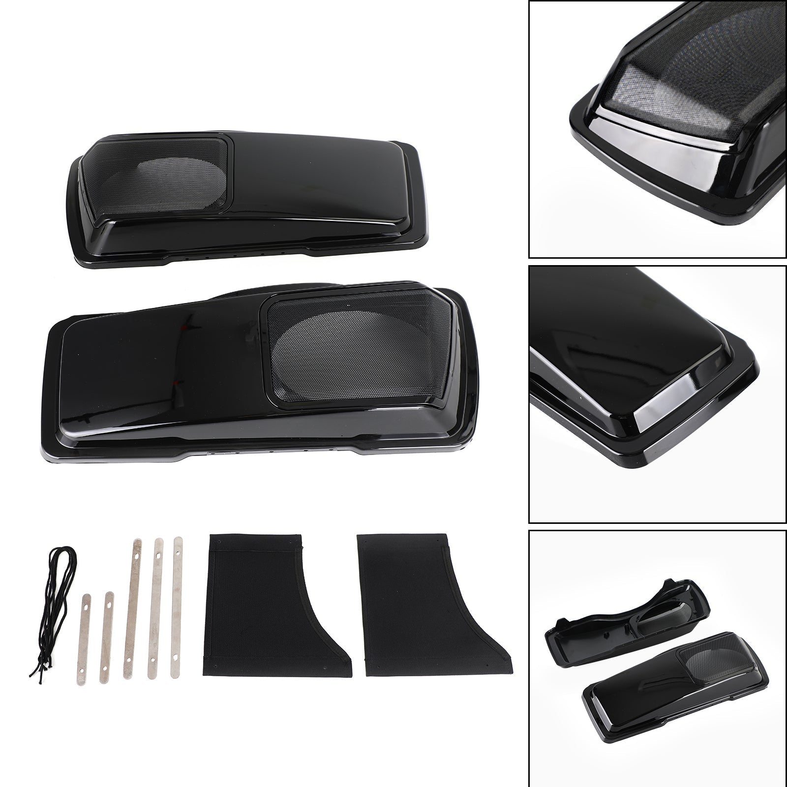 6 x 9 couvercles de haut-parleur Vivid Black sacoche pour Harley Touring 1994-2013 Generic