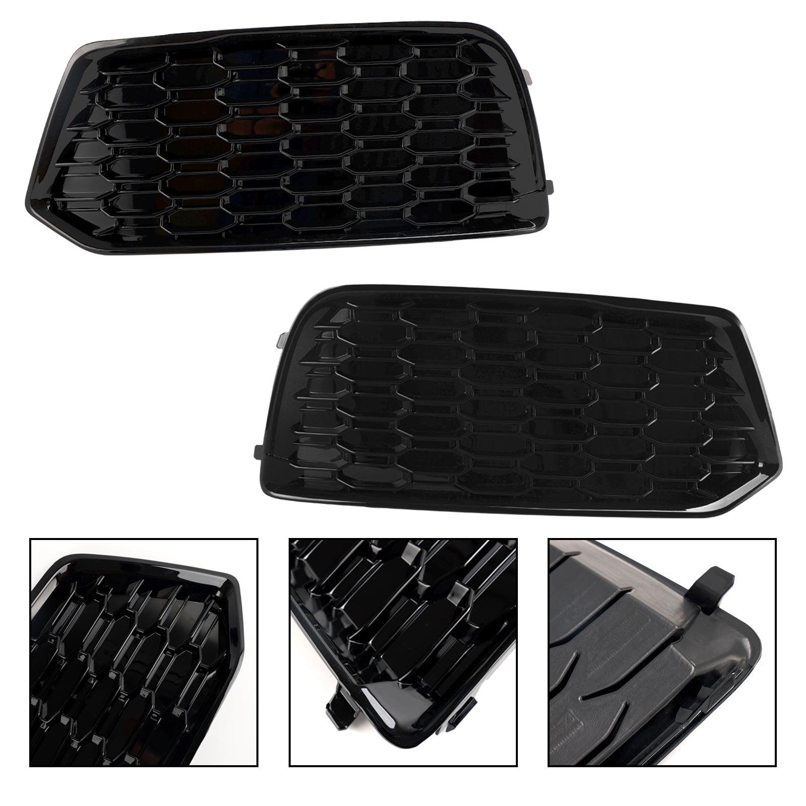 Audi Q5 2018-2022 Mesh 2PCS Couverture de pare-chocs avant Grille Grill Lunette Insert