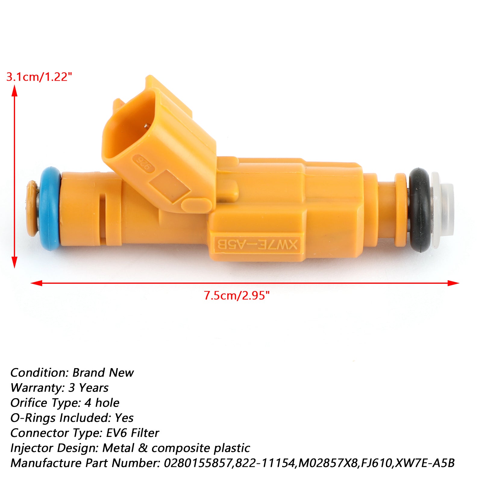 Lot de 8 injecteurs de carburant 0280155857 pour Ford 4.6 Lincoln Town 822-11154 générique