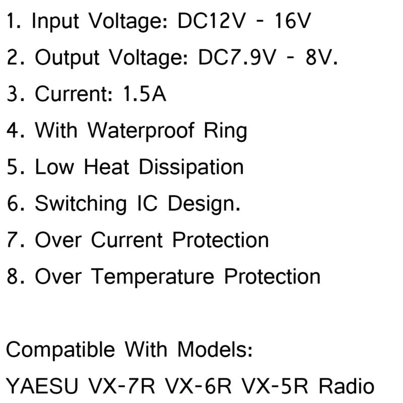 Adaptateur éliminateur de batterie chargeur de voiture pour Radio Yaesu VX-7R VX-6R VX-5R