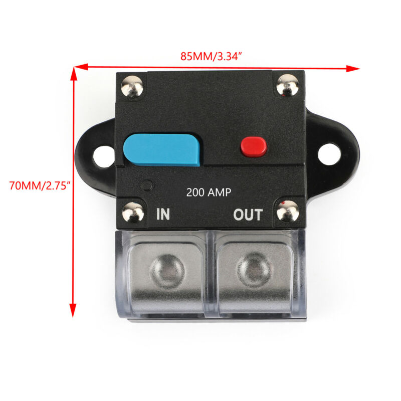 200A AMP Car Audio Marine Disjoncteur Automatique Réinitialiser Fusible Bloc D'assurance