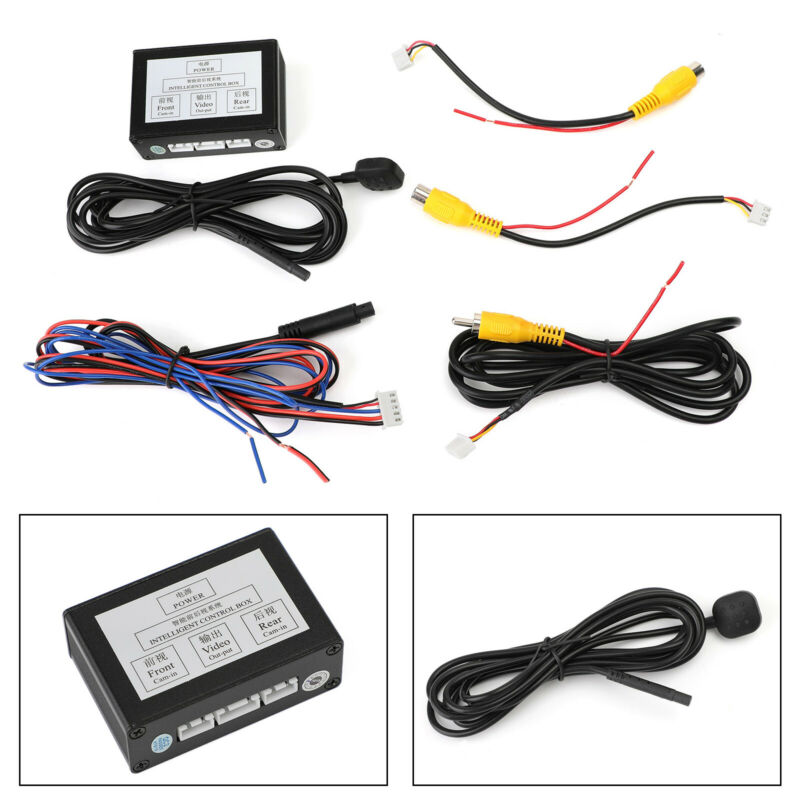 Convertidor de caja de Control de 2 canales, interruptor de cámara de visión de estacionamiento trasero delantero Universal para coche SUV