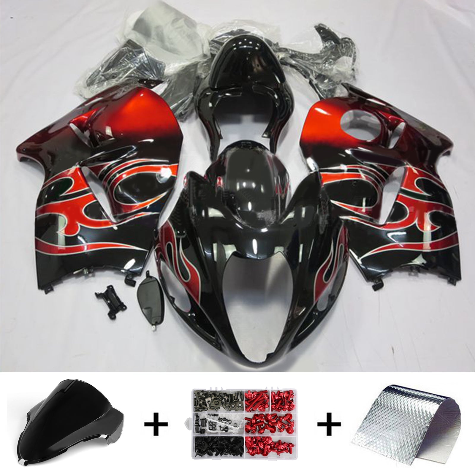 Amotopart Suzuki Hayabusa GSX1300R 1999-2007 Kit carena carrozzeria in plastica ABS