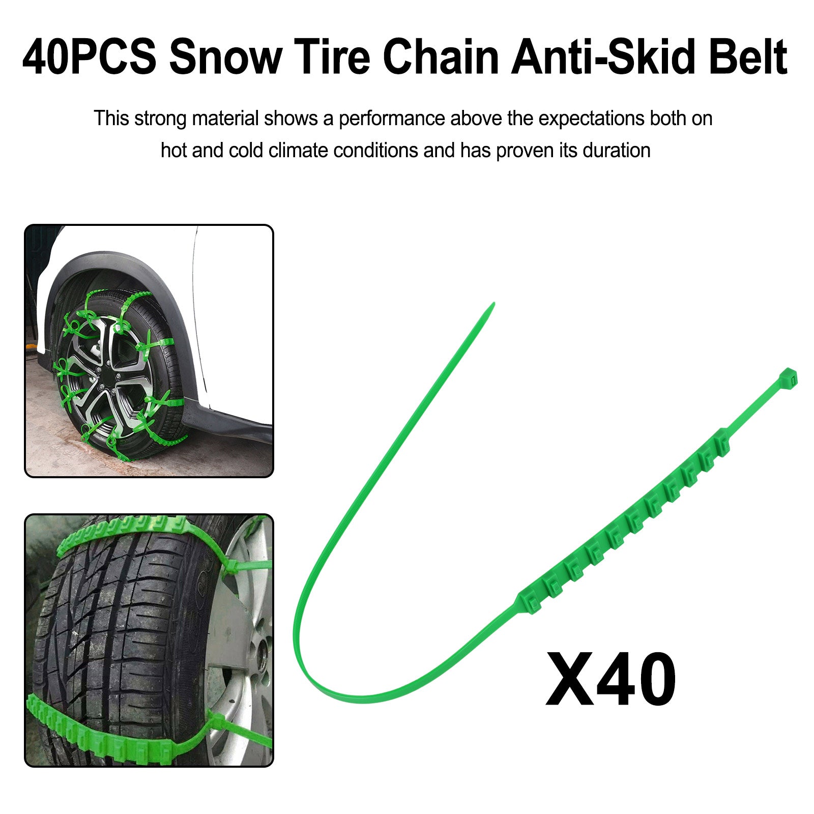 Ceinture antidérapante de chaîne de pneu de neige de 10PCS pour la conduite hivernale d'urgence de SUV de camion de voiture générique