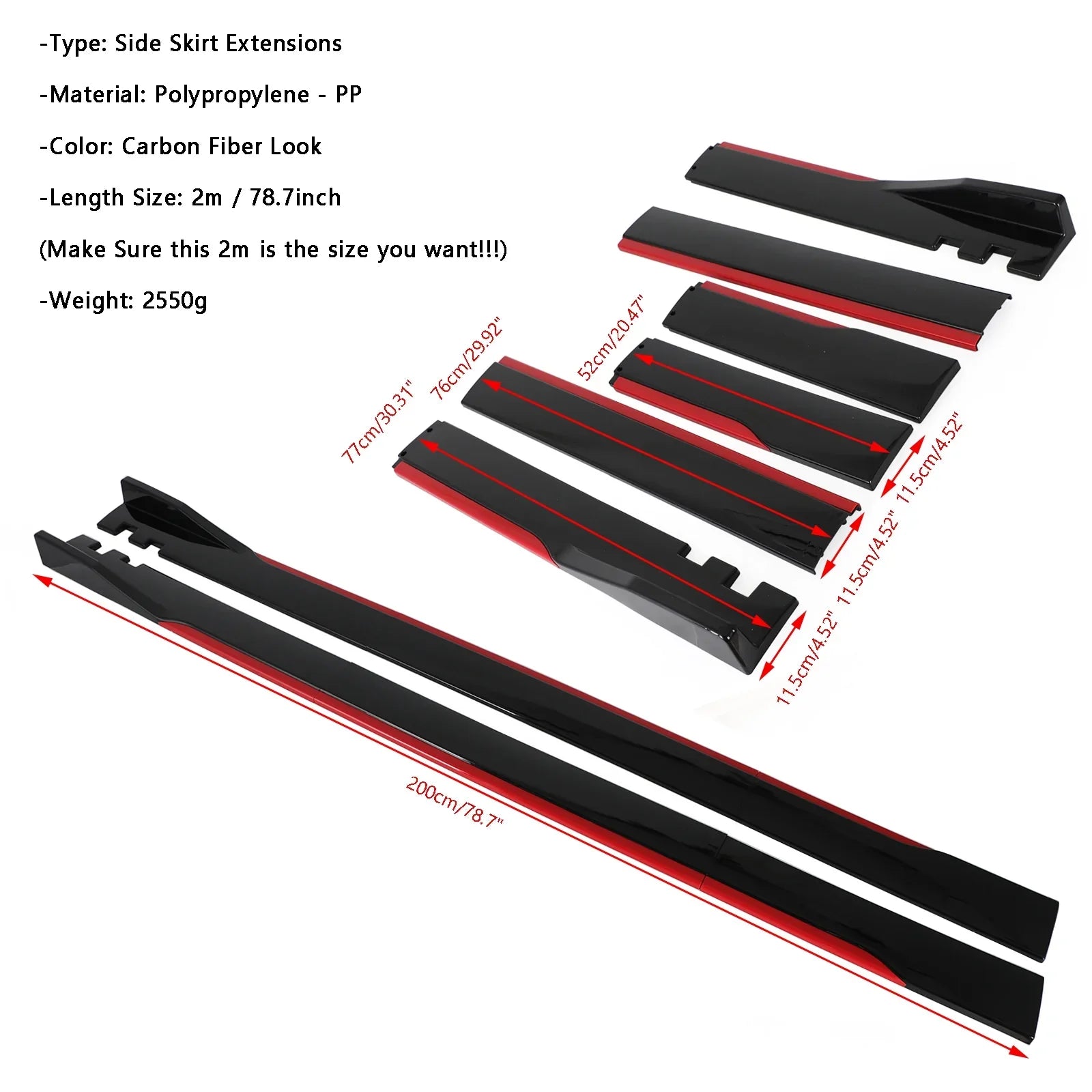 Extensiones universales de faldón lateral de 78,7" Panel divisorio basculante Polipropileno