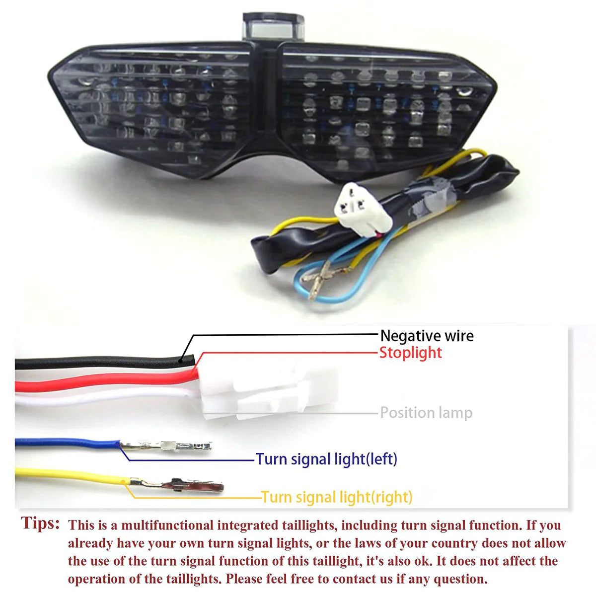 2003-2005 Yamaha YZF R6 YZF R6S Intermitentes LED integrados Humo